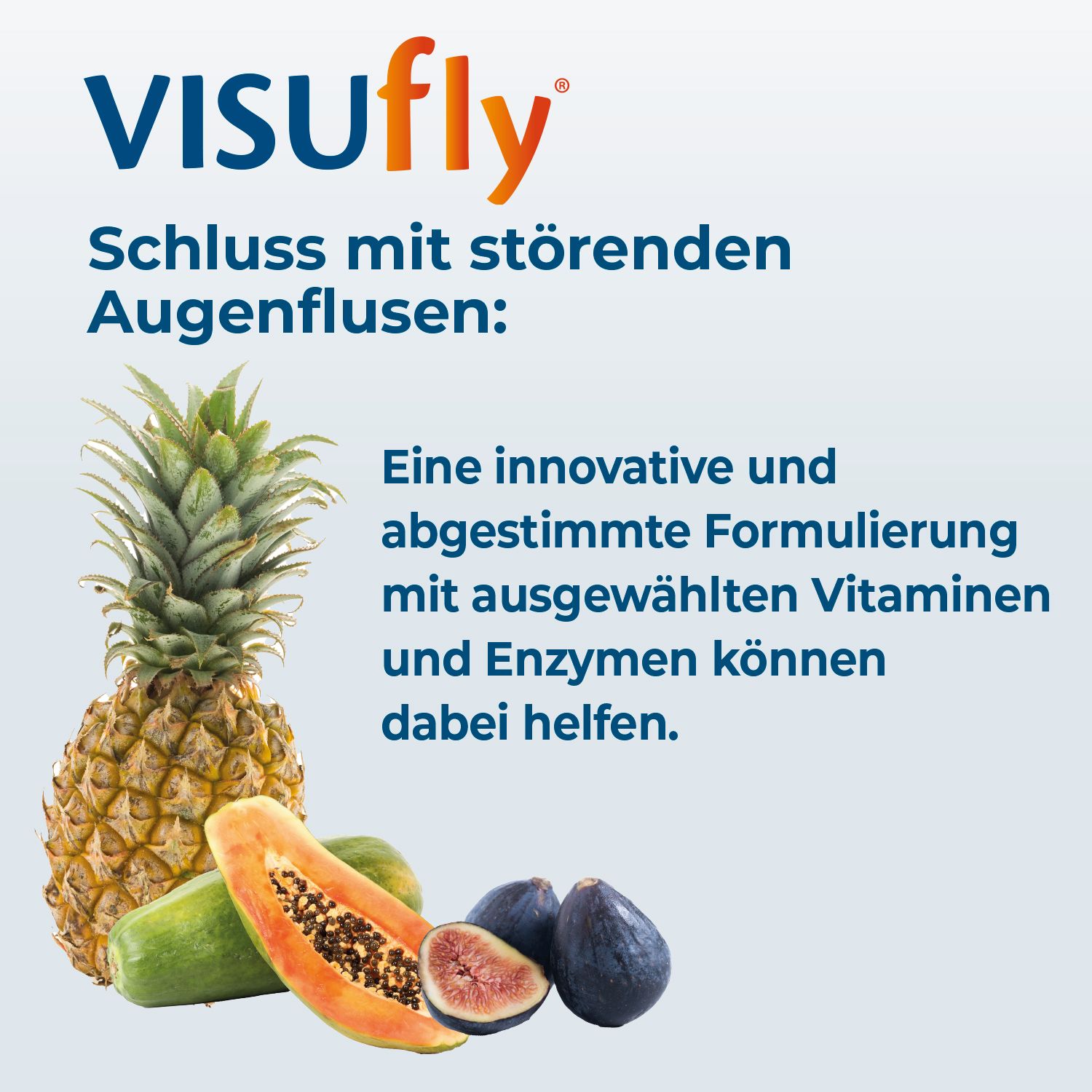Ananas, Papaya und Feigen. Text: Eine innovative und abgestimmte Formulierung mit ausgewählten Vitaminen und Enzymen können dabei helfen.