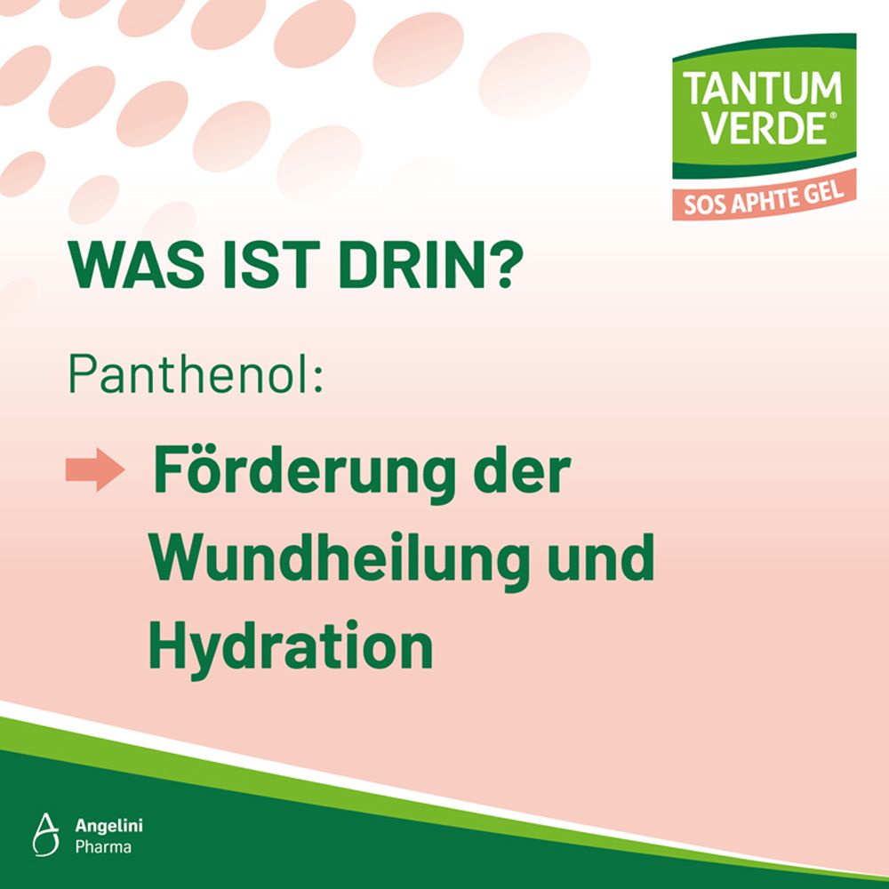 Text: Was ist drin? Panthenol: Förderung der Wundheilung und Hydration.