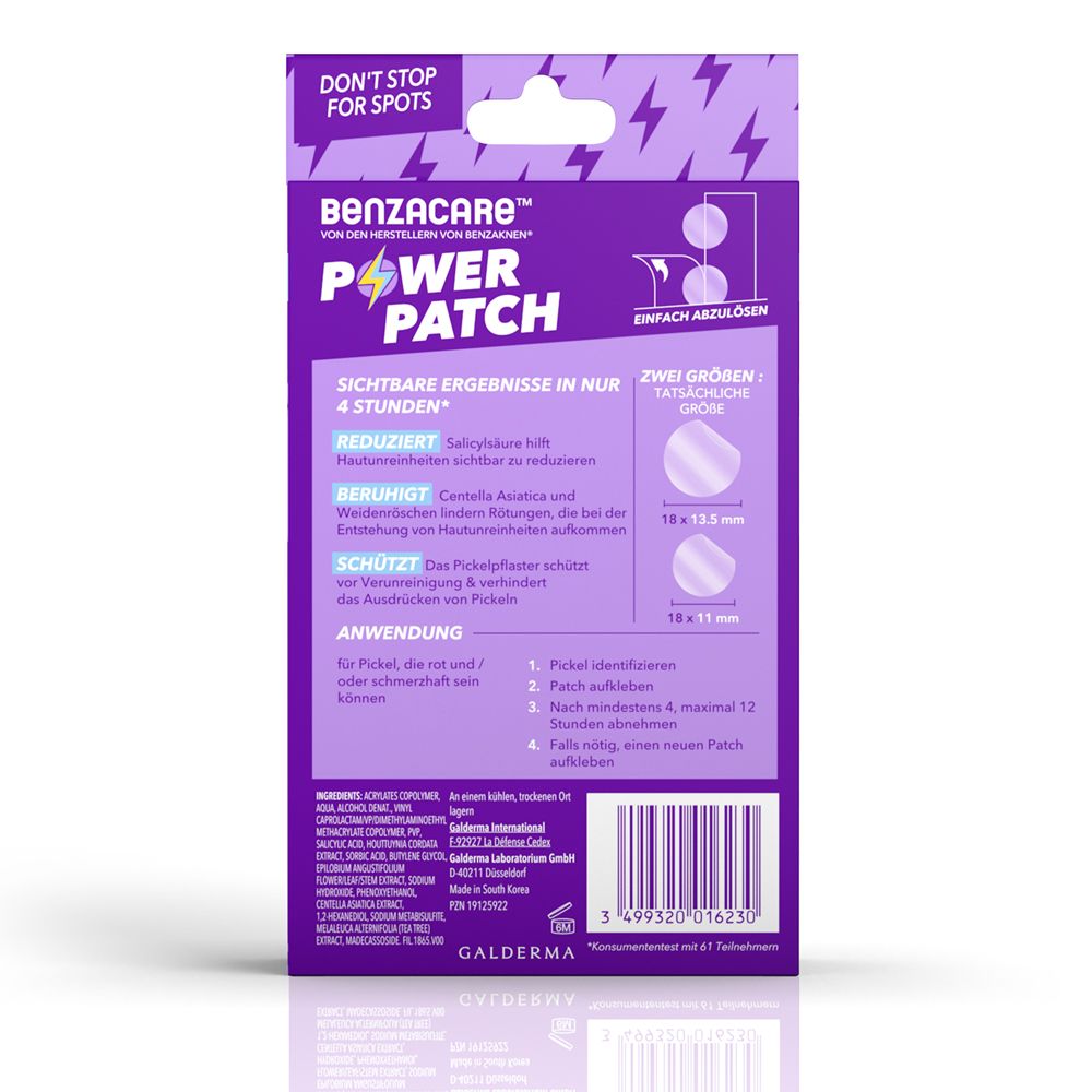 Benzacare Power Patch gegen Pickel, 36 Stk.