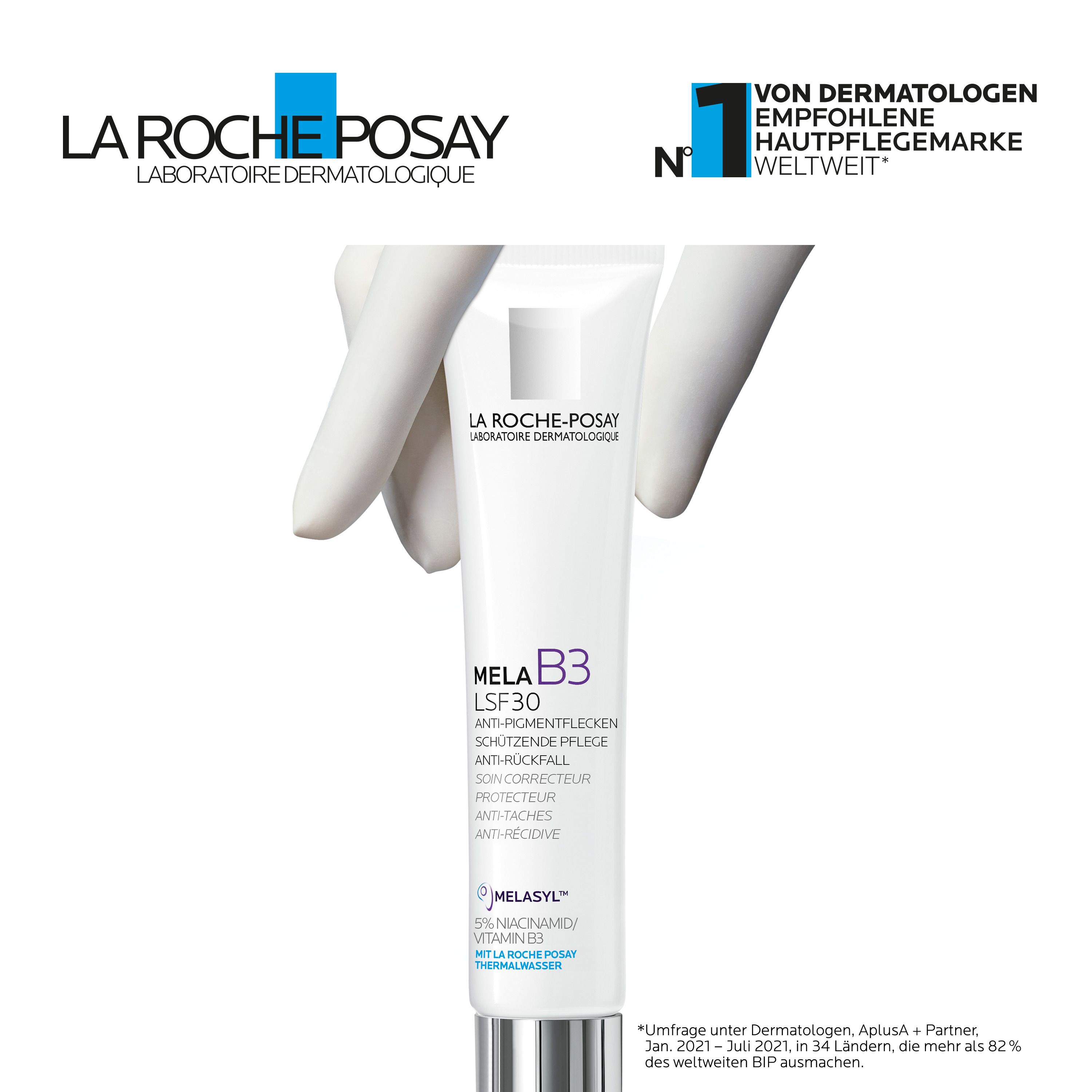 La Roche Posay Mela B3 Creme LSF 30: Tagescreme gegen Pigmentflecken mit LSF 30, Melasyl & Niacinamid