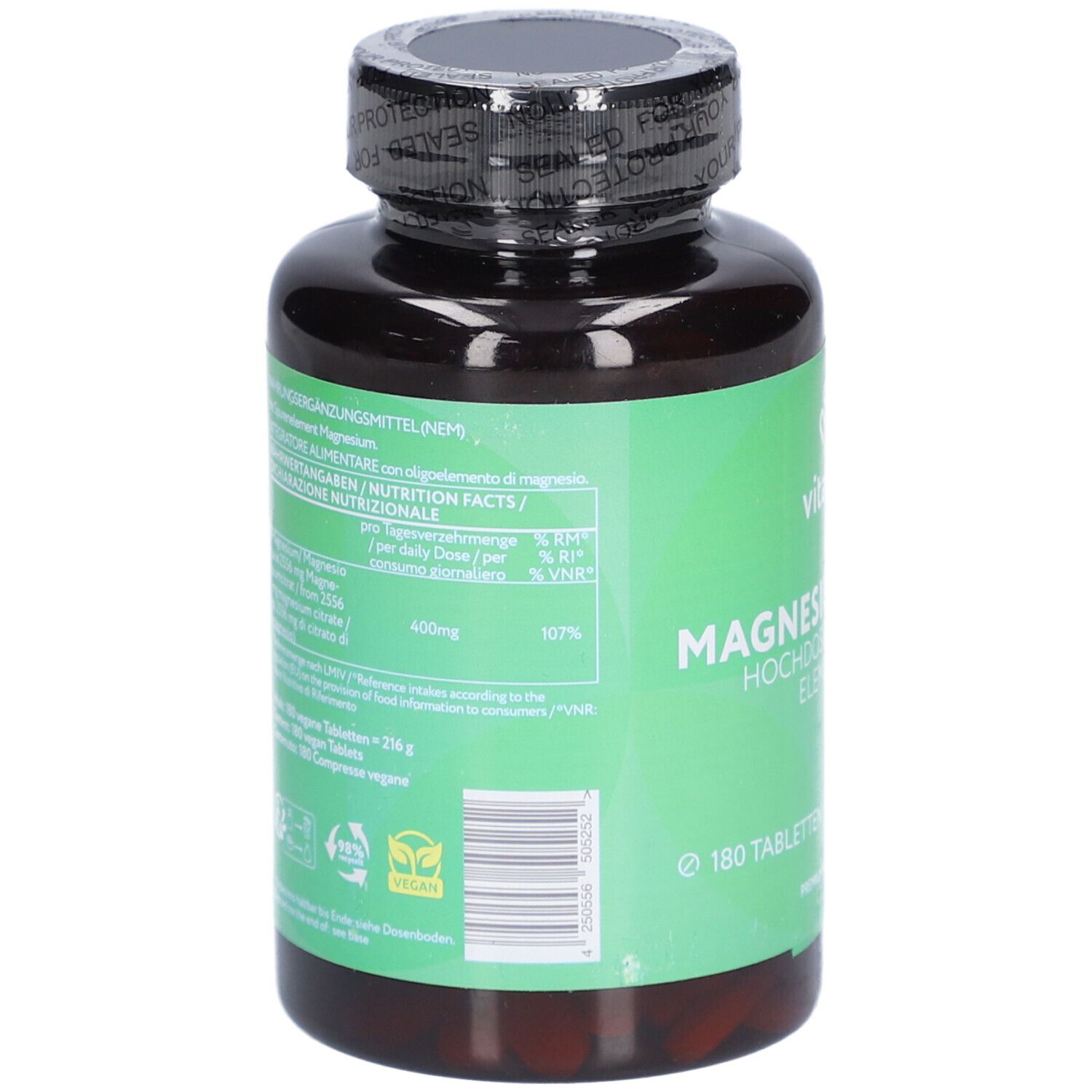 Vitabay Magnesiumcitrat – Hochdosiert 400 mg Elementar