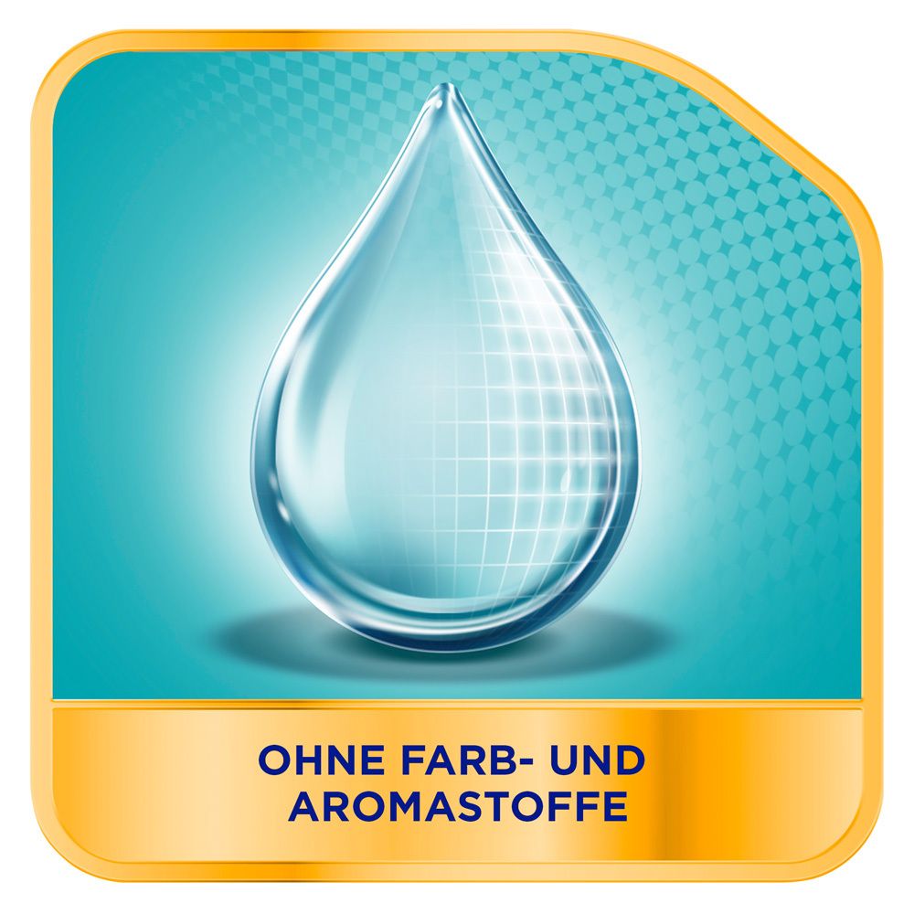 Tropfenförmige Abbildung mit Text: Ohne Farb- und Aromastoffe.