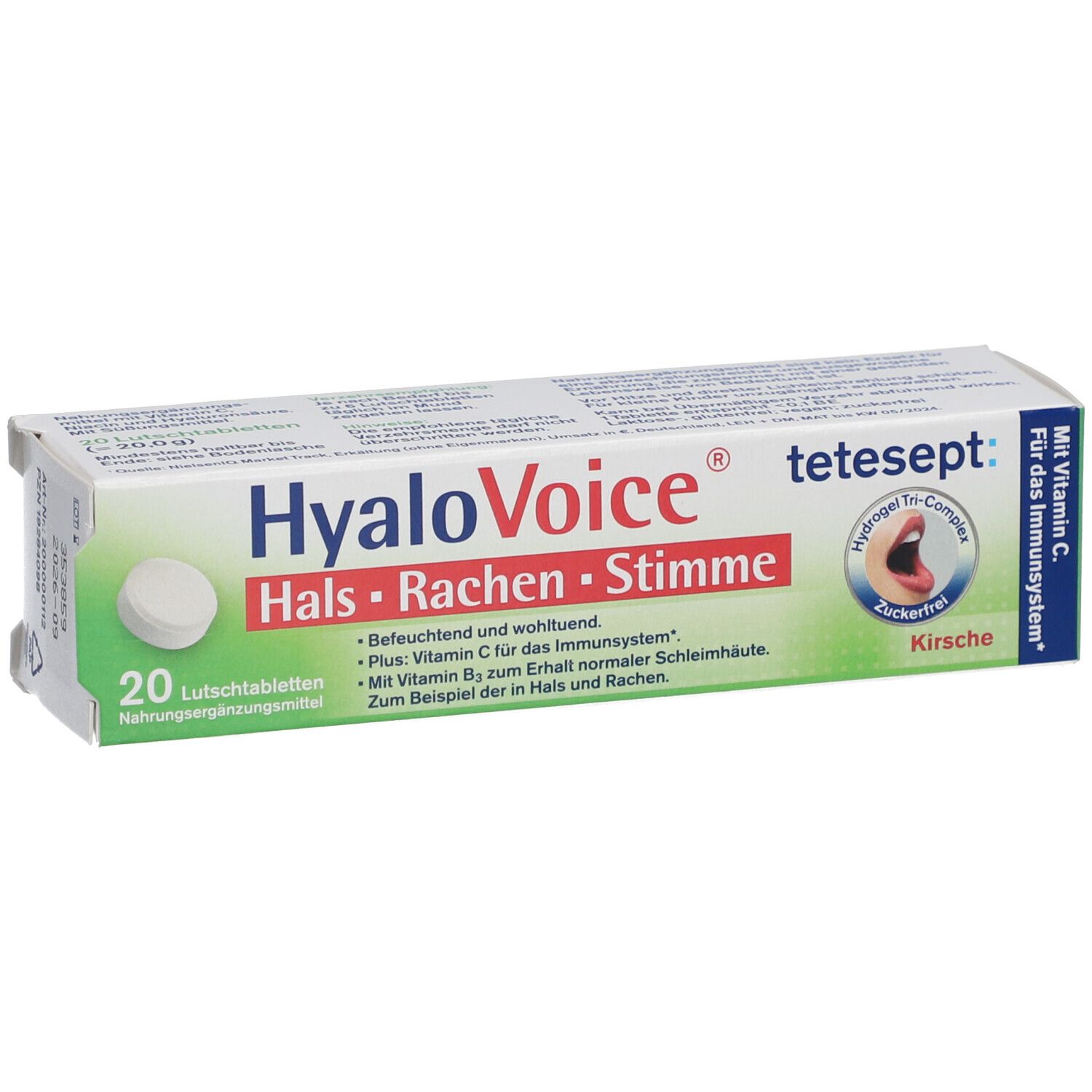 TETESEPT HyaloVoice Hals Rachen Stimme Lutschtabl.