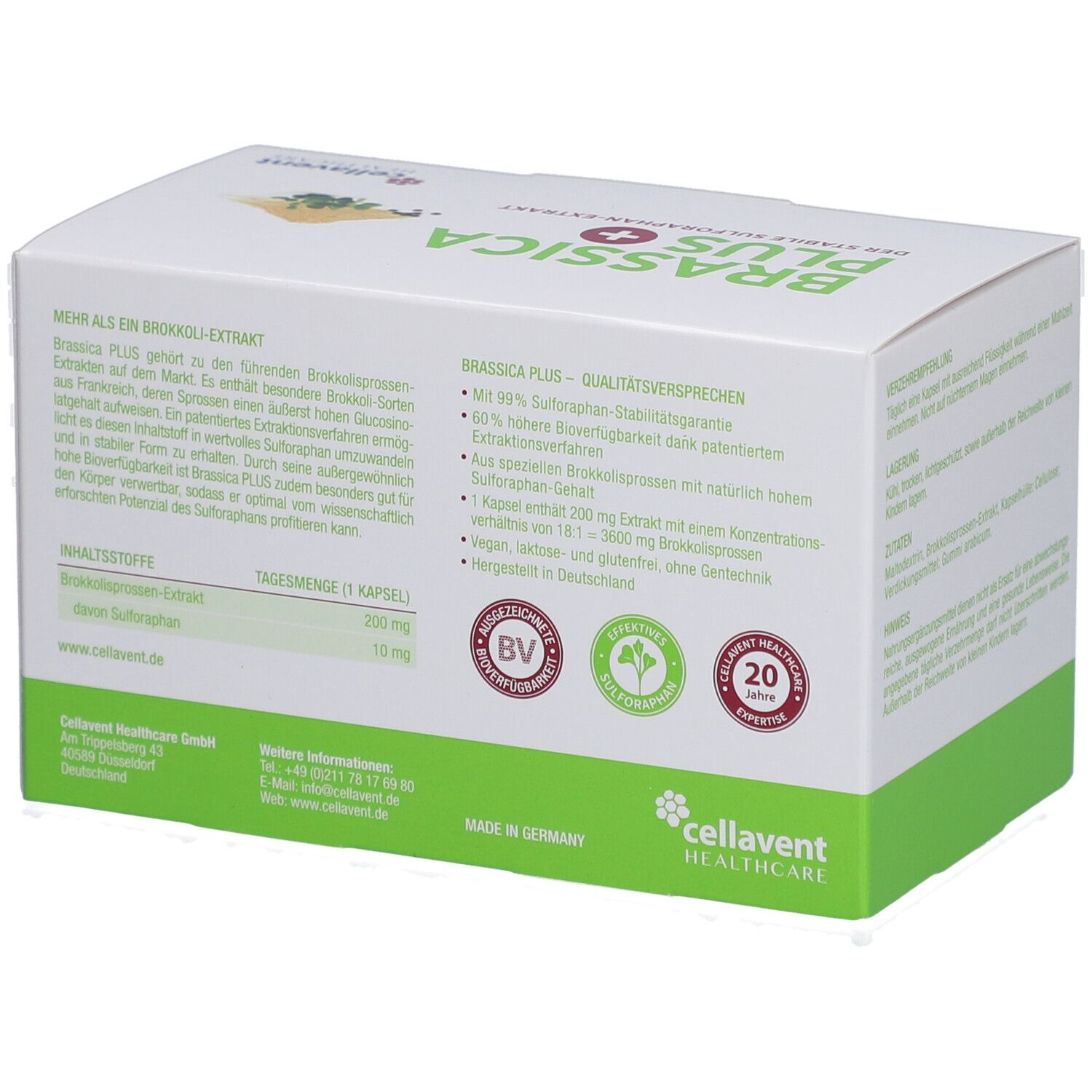 Cellavent Healthcare BRASSICA PLUS Kapseln