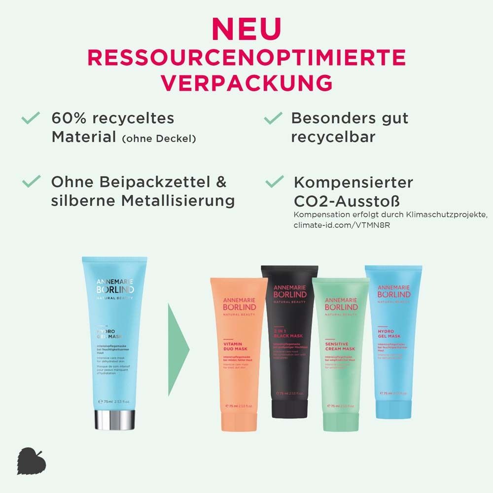 Verschiedene Tuben. Text: 60% recyceltes Material, besonders gut recycelbar, ohne Beipackzettel.
