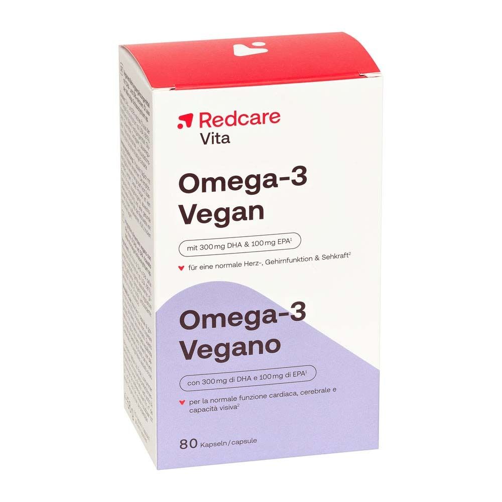 Redcare Omega-3 Vegan-Packung. Enthält 80 Kapseln.