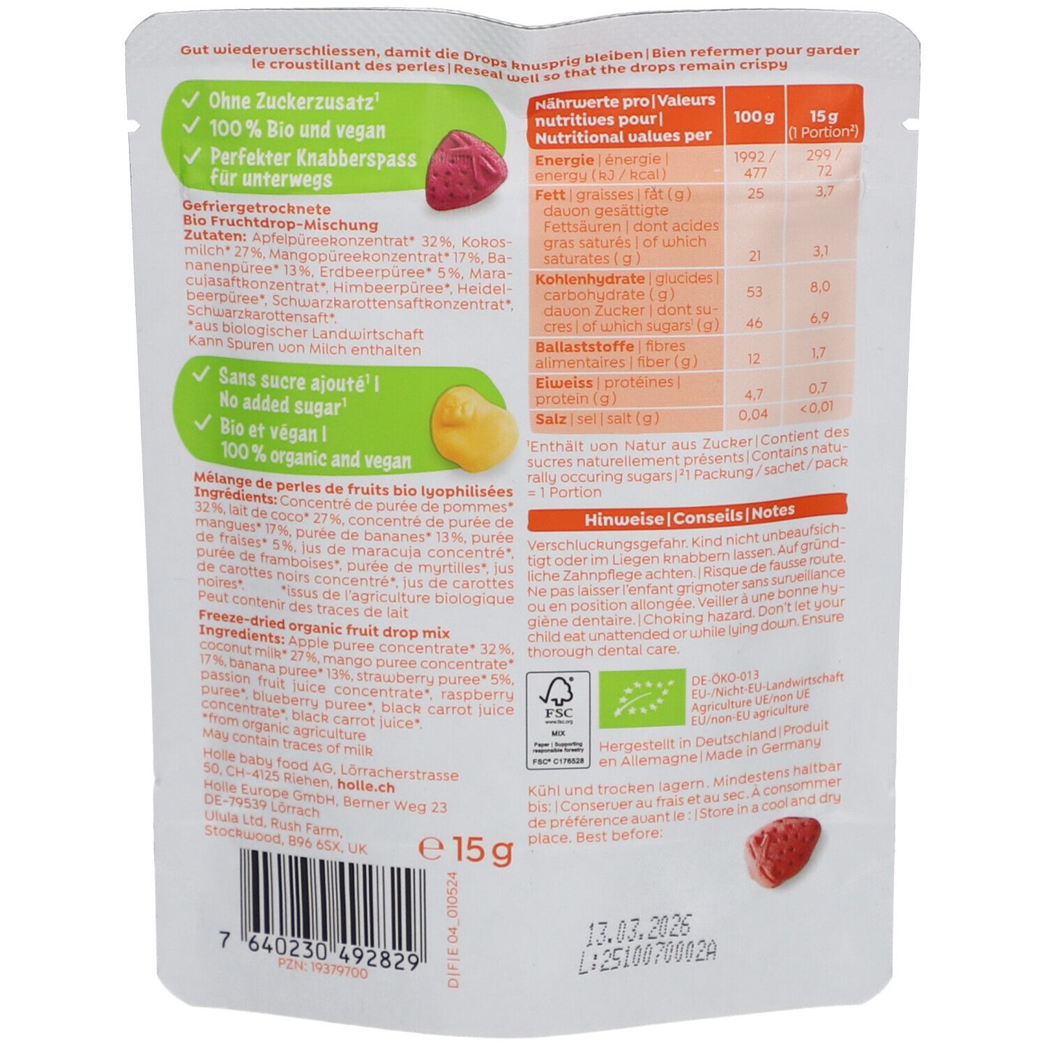 Holle Smoothie Drops Fruits