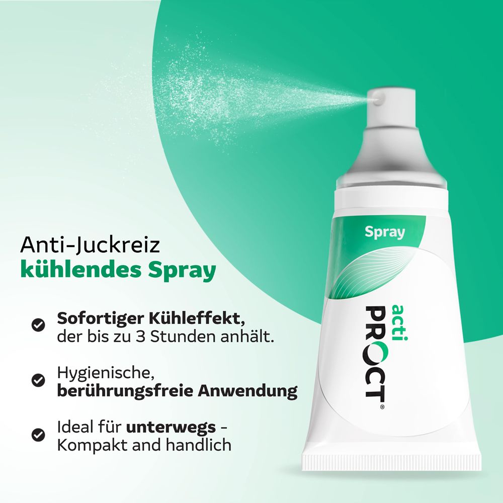 Anti-Juckreiz kühlendes Spray. Sofortiger Kühleffekt bis zu 3 Stunden. Hygienische, berührungsfreie Anwendung. Ideal für unterwegs.