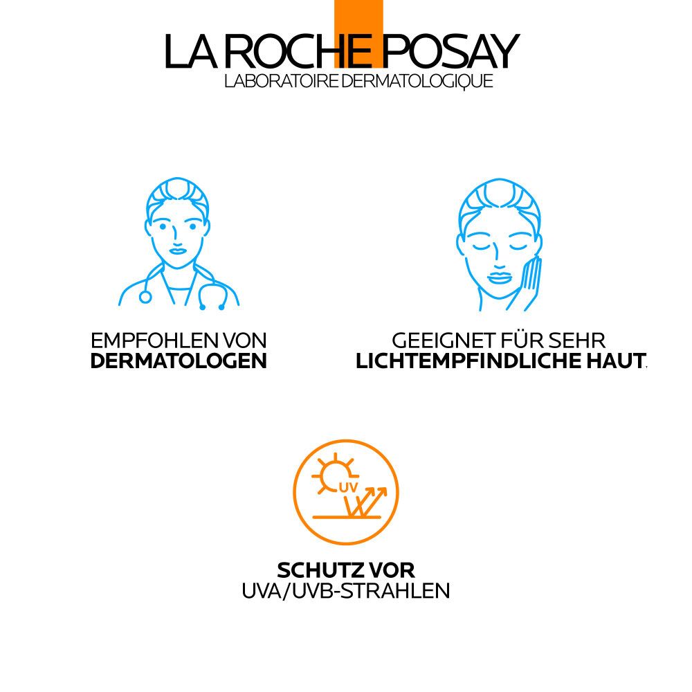 La Roche-Posay: Empfohlen von Dermatologen, geeignet für sehr lichtempfindliche Haut. Schutz vor UVA/UVB-Strahlen.
