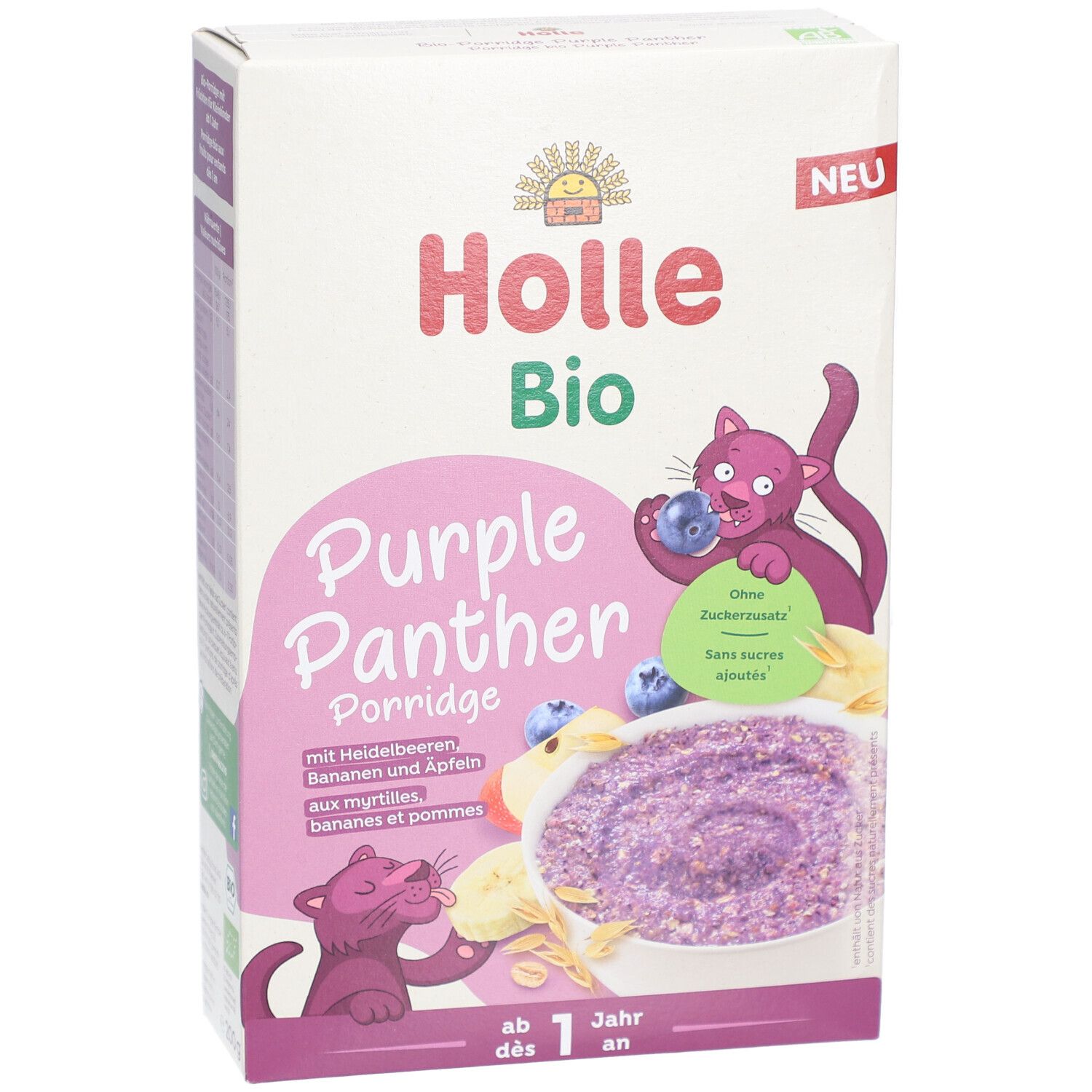 Holle Bio-Purple Panther Haferbrei – Mit Dinkel & Blaubeeren