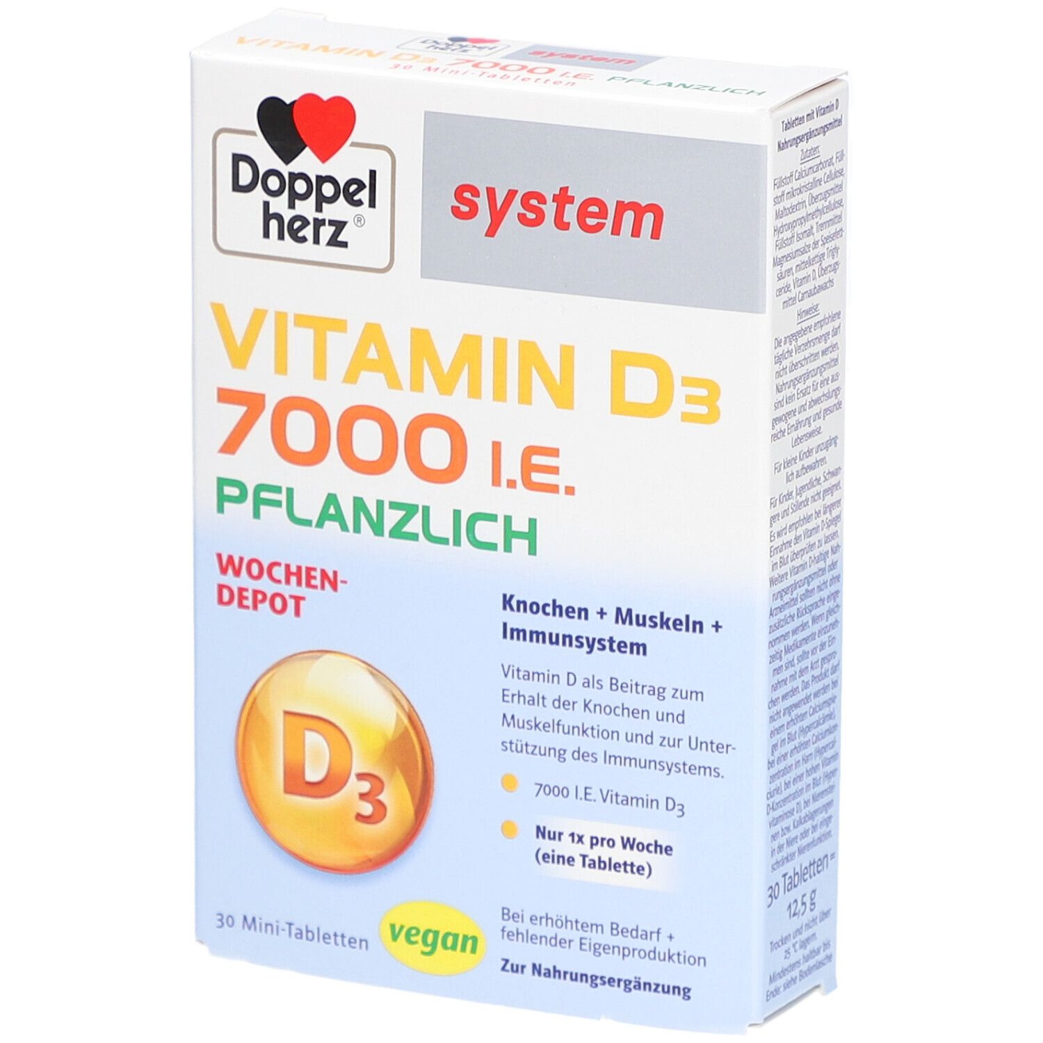 Doppelherz system VITAMIN D3 7000 I.E. PFLANZLICH