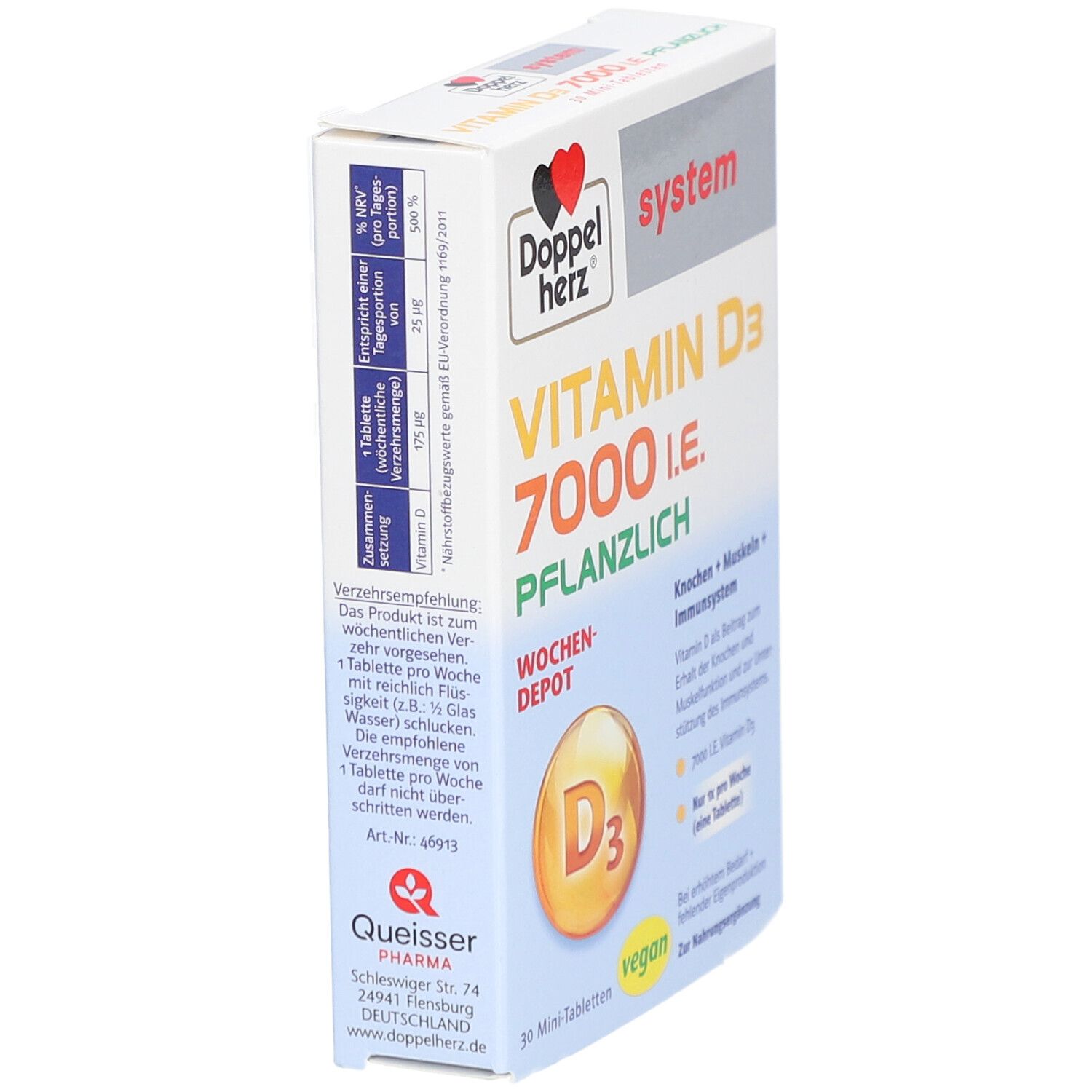 Doppelherz system VITAMIN D3 7000 I.E. PFLANZLICH