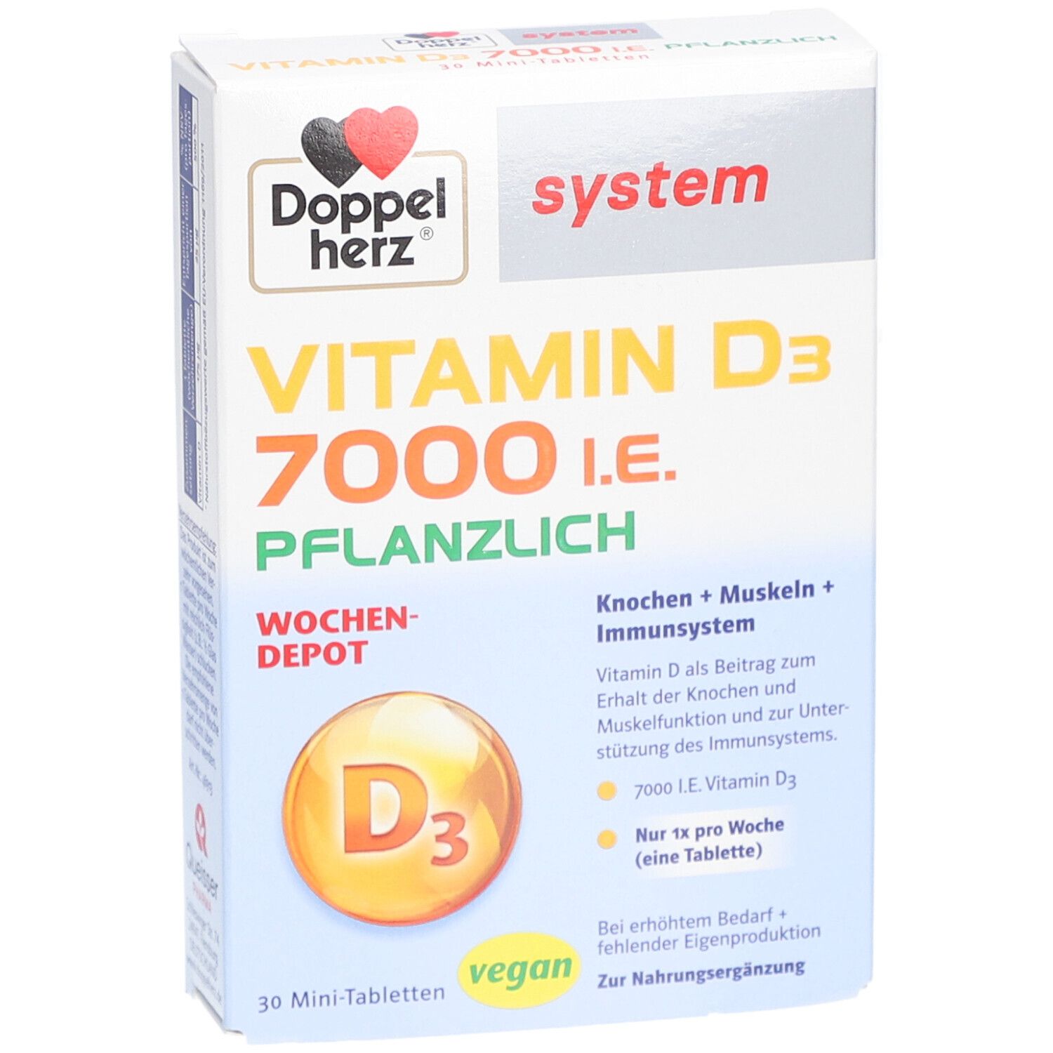 Doppelherz system VITAMIN D3 7000 I.E. PFLANZLICH