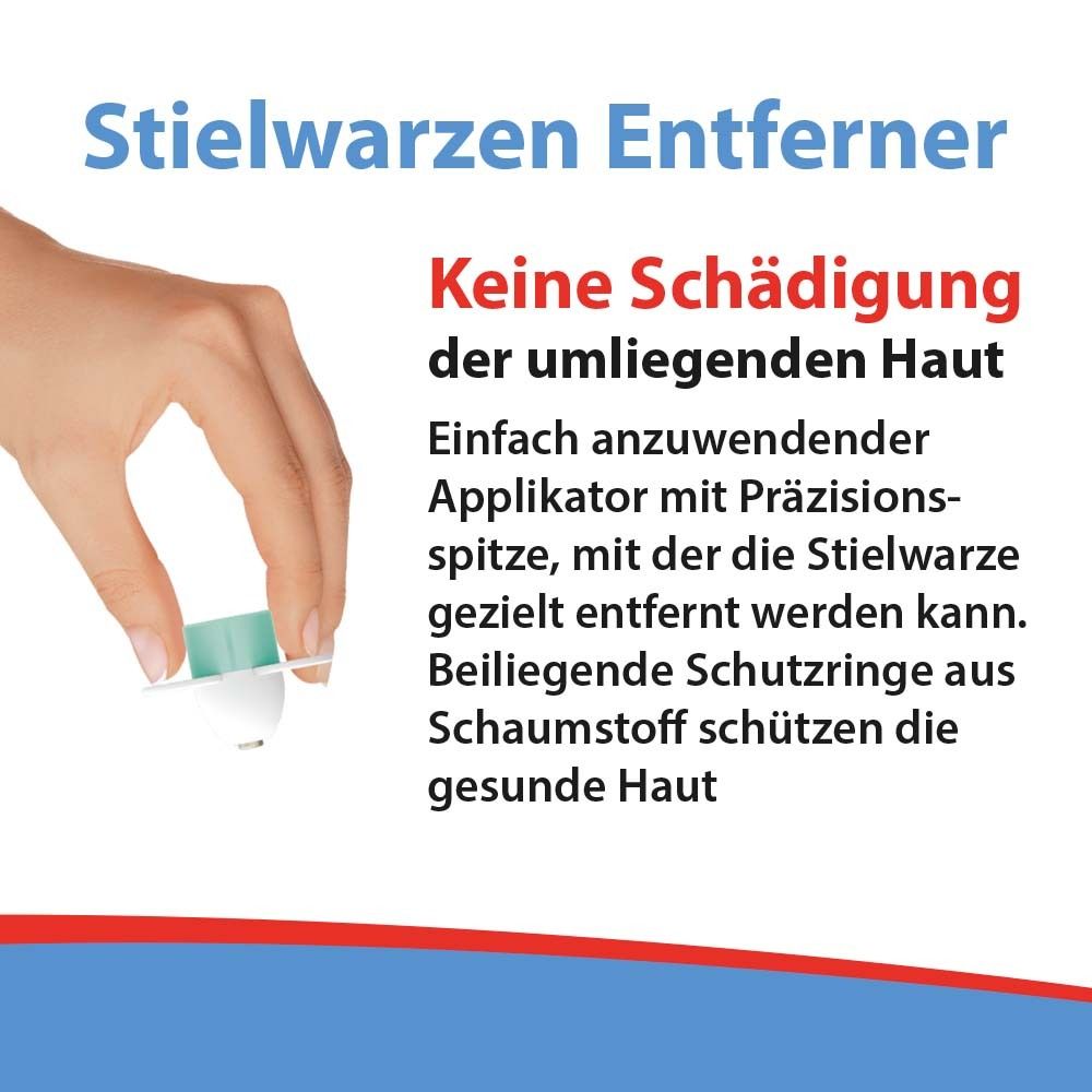 Applikator von Acetocaustin Stielwarzen Entferner. Schutzringe aus Schaumstoff.