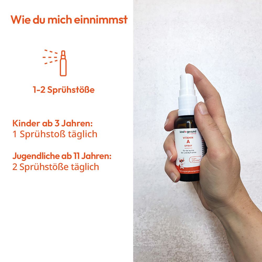 Vitamin A Spray für Kinder – Hochwertiges veganes Vitamin A