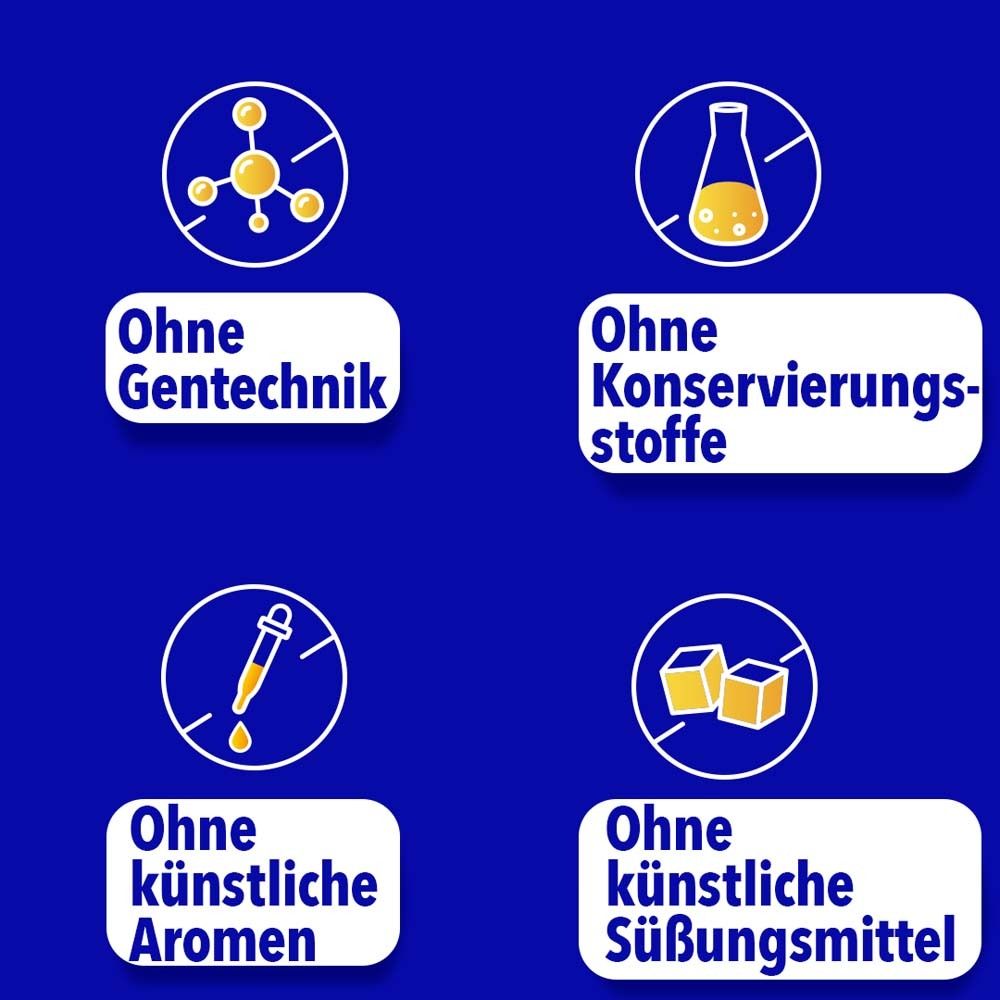 Blaue Verpackung mit Bion-Logo und Omega-3-Kapsel. Text: Omega-3, für Herz, Gehirn & Sehkraft. 30 Kapseln.