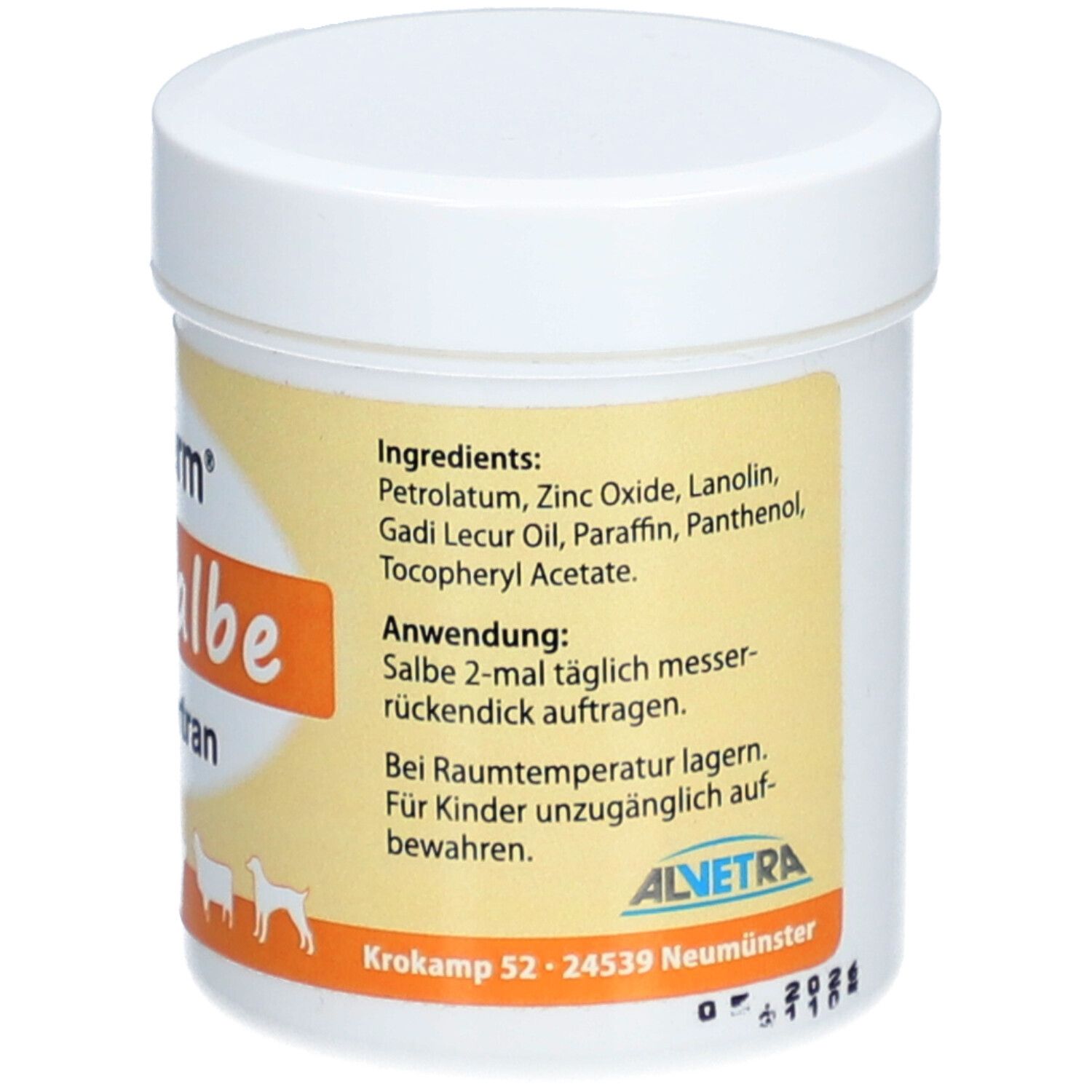 Alvetra Alvederm® Zinksalbe m. Lebertran für Tiere