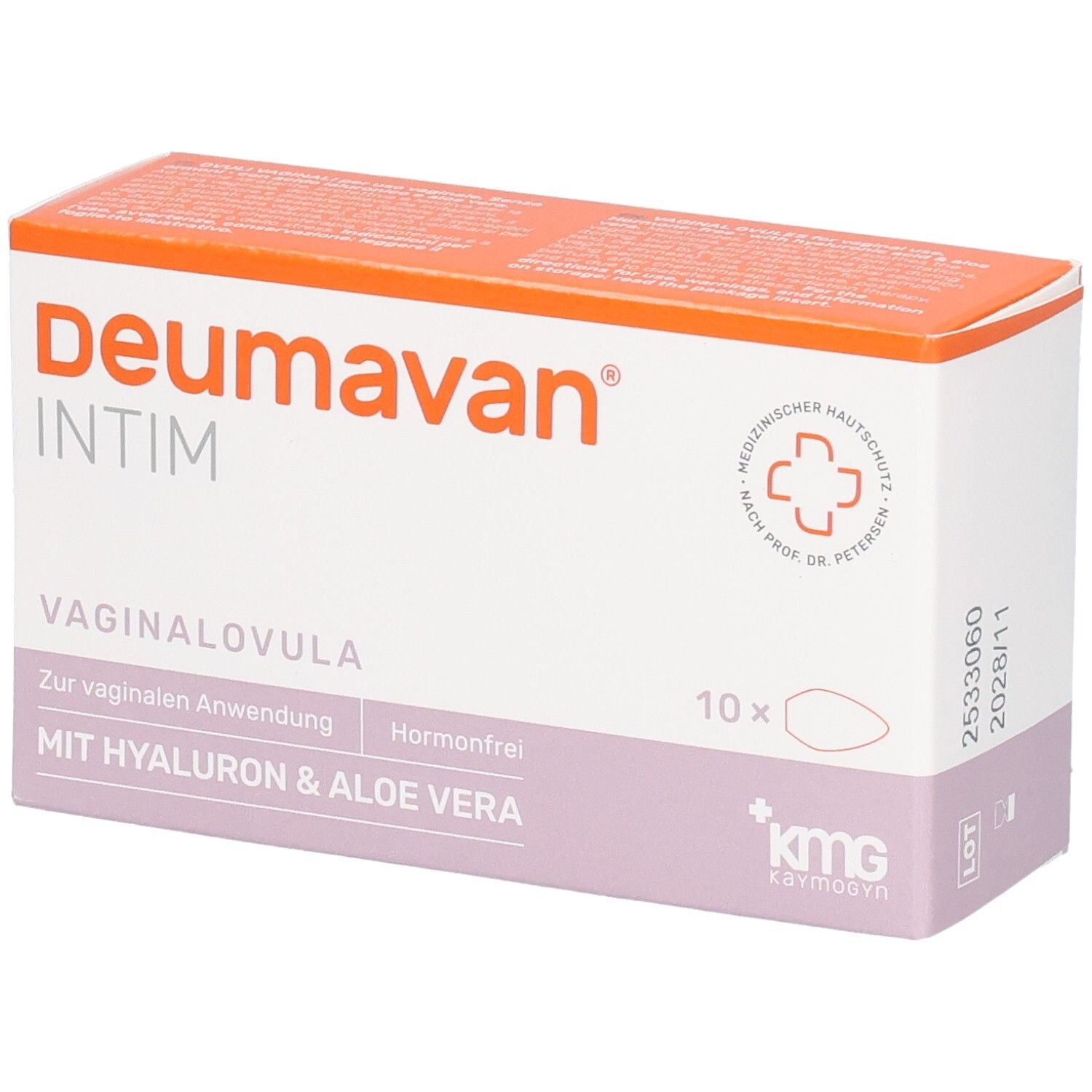 Deumavan INTIM Vaginalovula Packung, 10 Stück, mit Hyaluron & Aloe Vera.