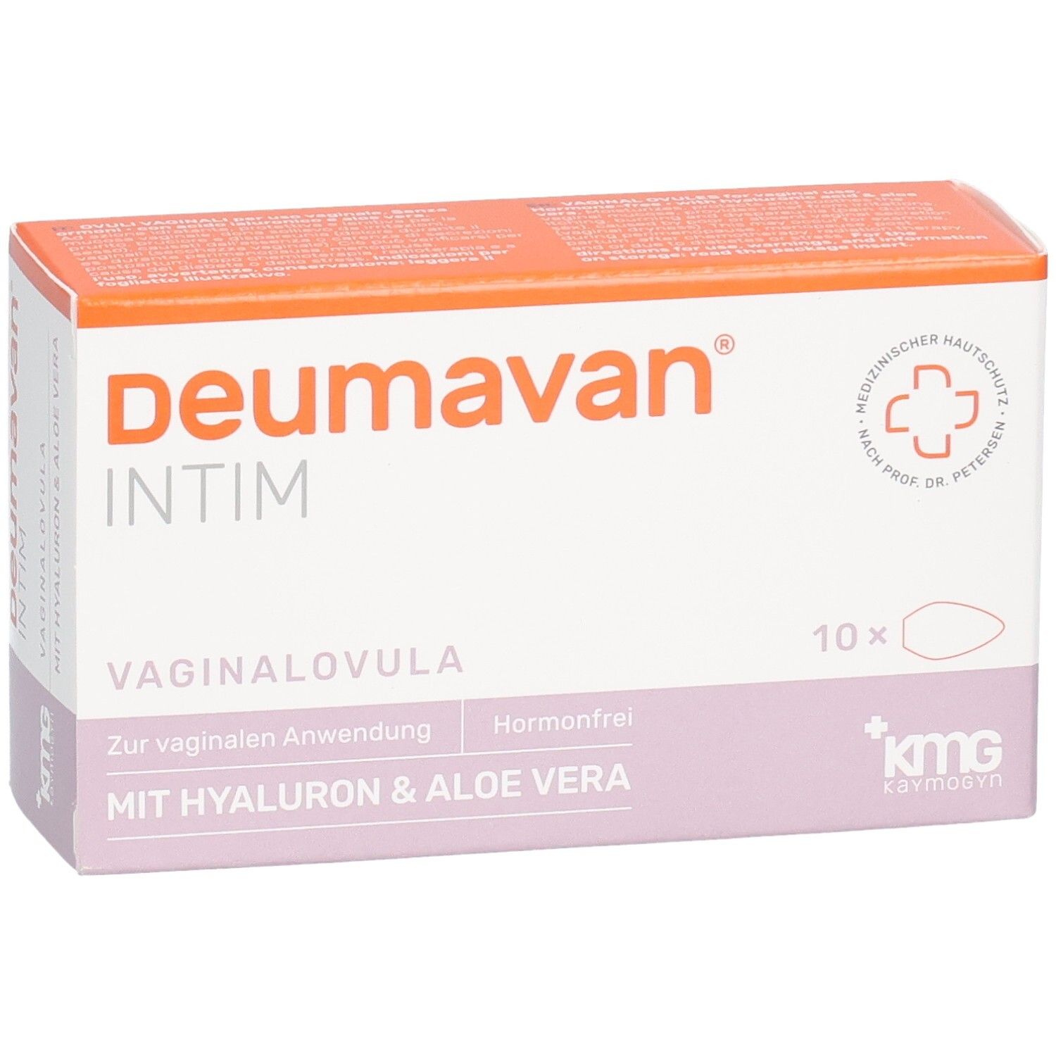 Deumavan INTIM Vaginalovula Packung, 10 Stück, mit Hyaluron & Aloe Vera.