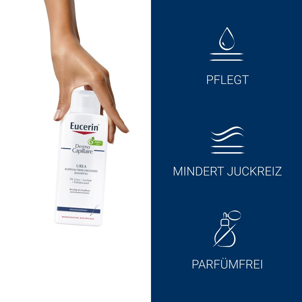 Eucerin® DermoCapillaire Urea Kopfhautberuhigendes Shampoo – Beruhigt trockene und juckende Kopfhaut