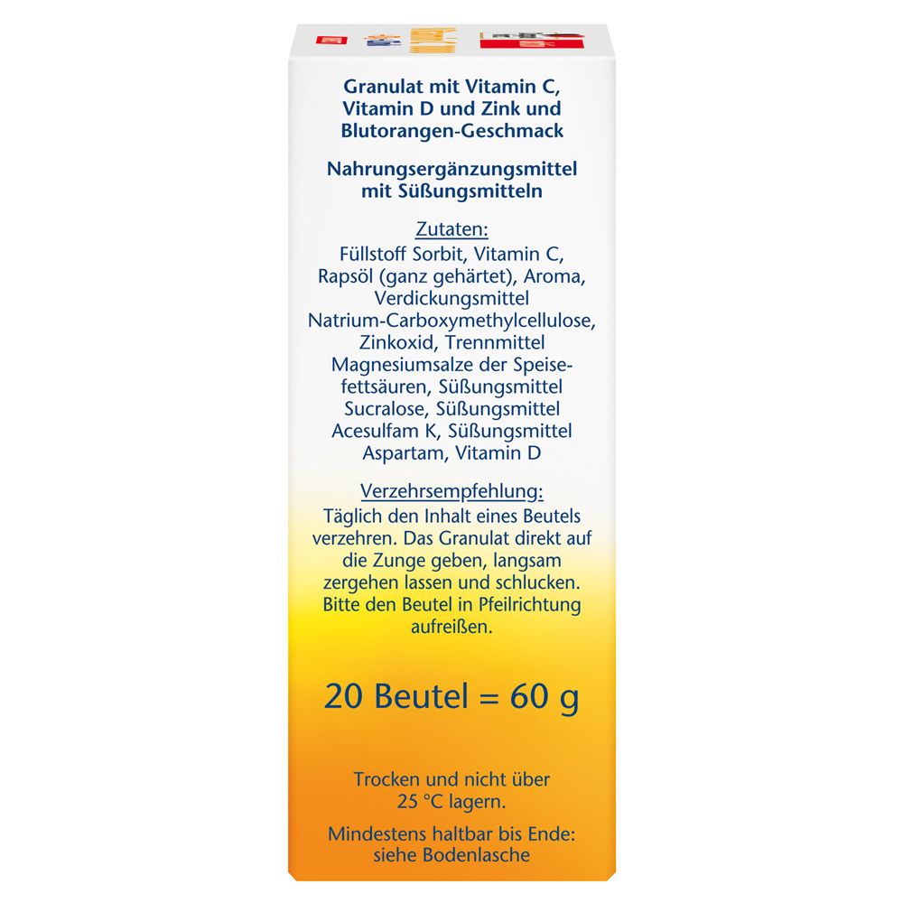 Seite der Verpackung von Doppelherz aktiv. Enthält Informationen zu Inhaltsstoffen und Verzehrempfehlung.