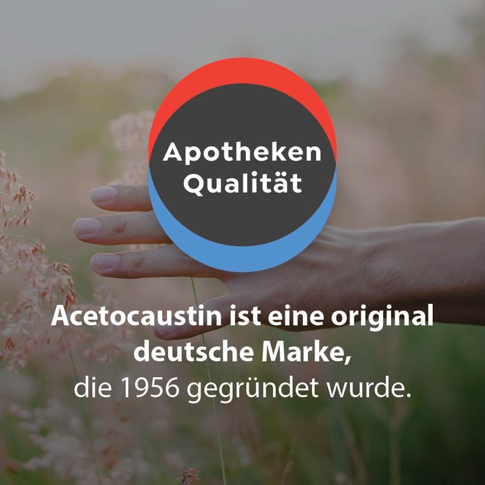 Apotheken Qualität. Acetocaustin ist eine original deutsche Marke, gegründet 1956.