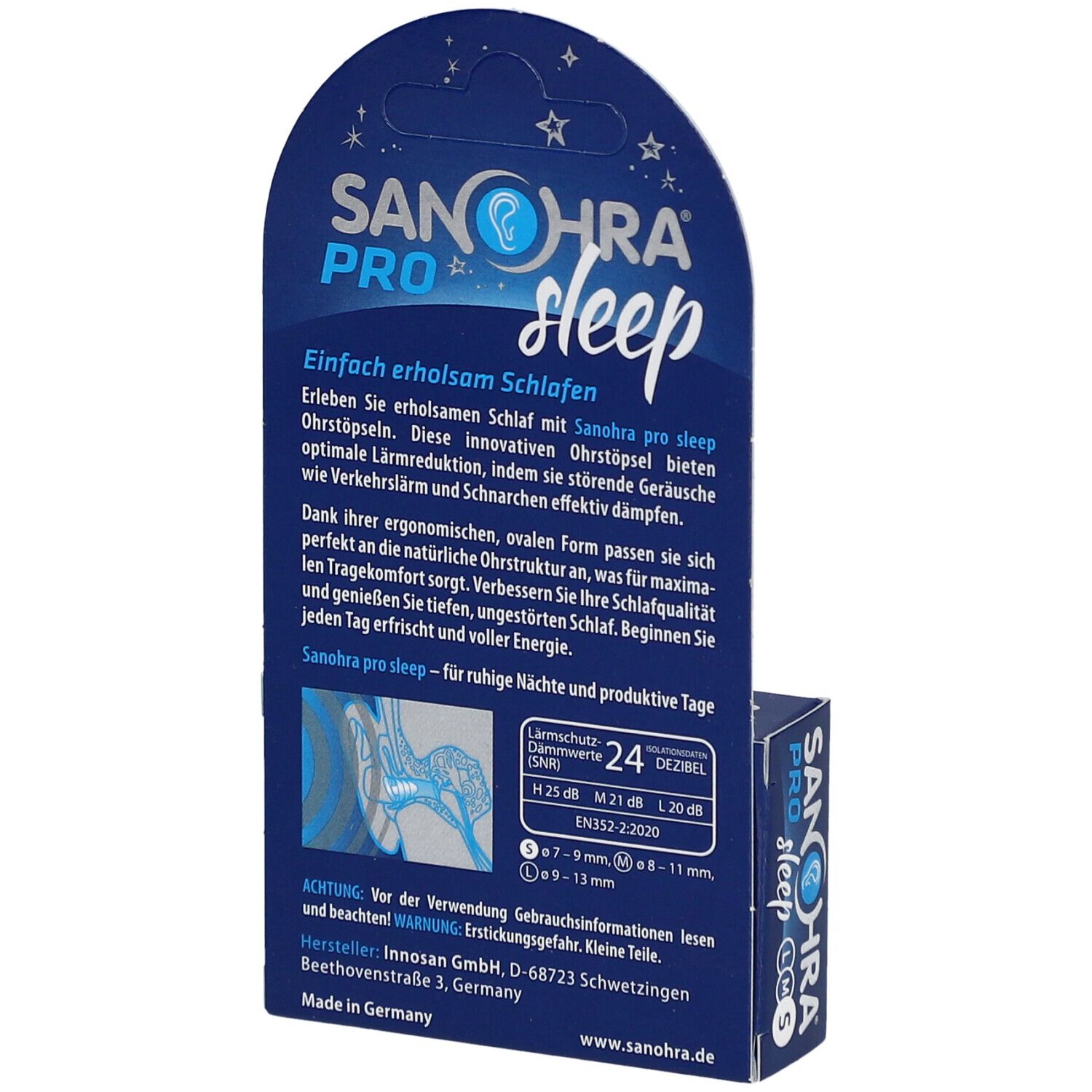 SANOHRA® pro sleep Gehörschutzstöpsel S 7–9 mm