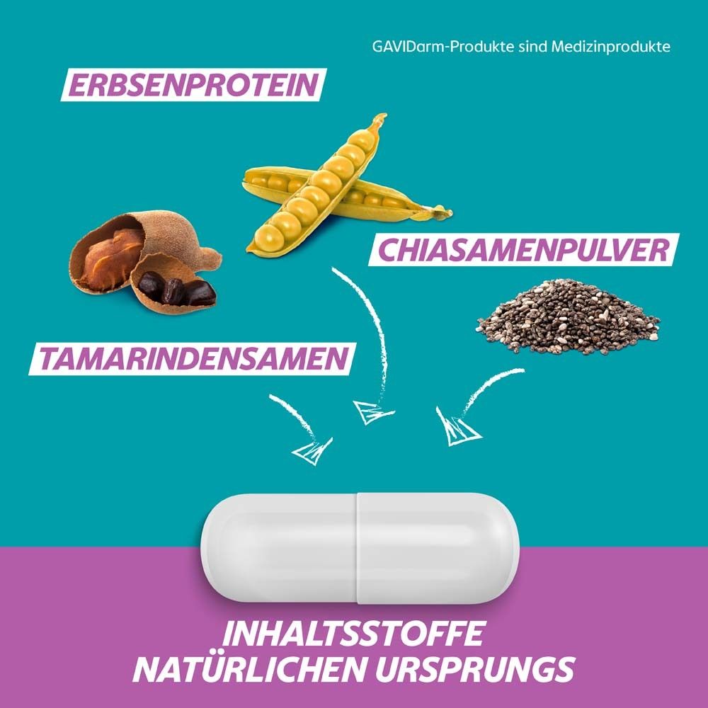 Kapsel, Zutaten: Erbsenprotein, Tamarindensamen, Chiasamenpulver. Text: Inhaltsstoffe natürlichen Ursprungs.