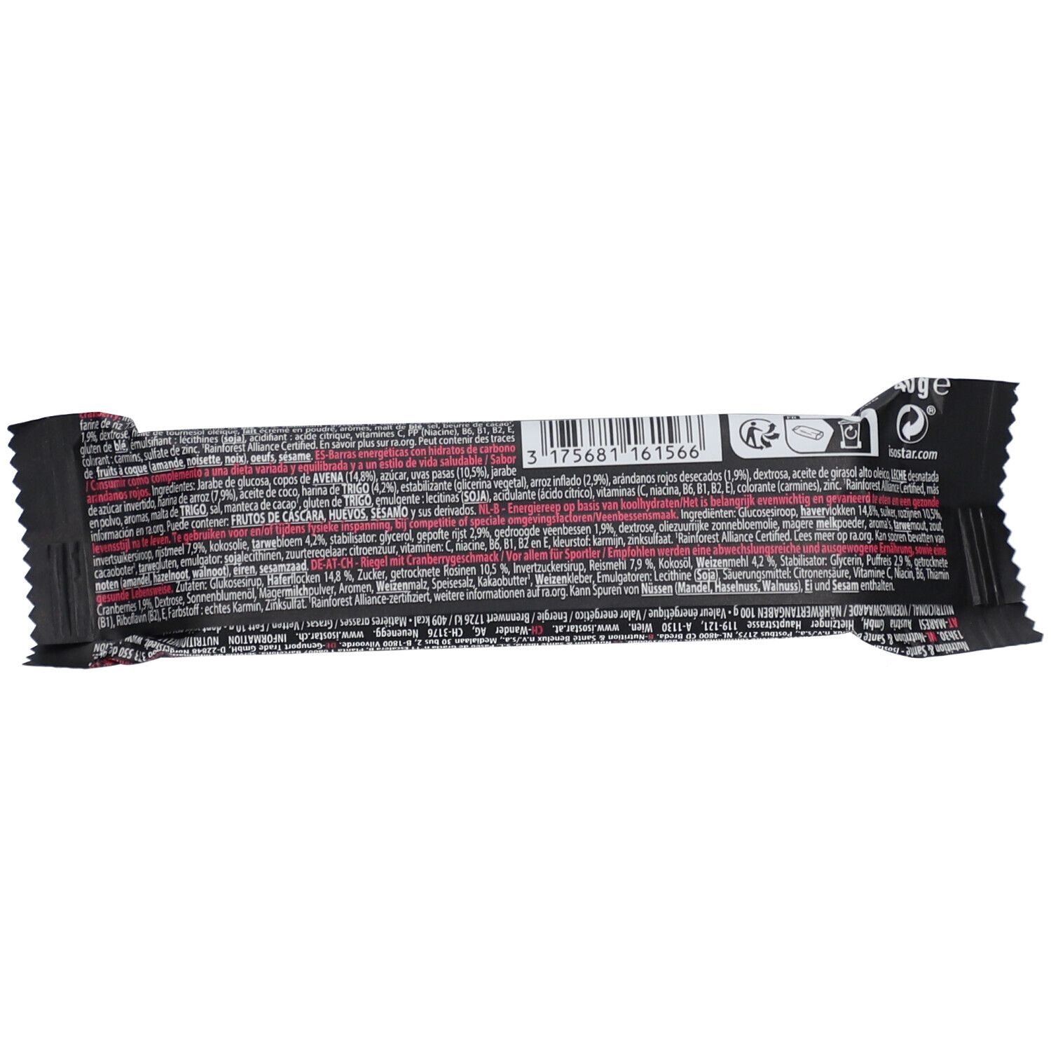 Isostar High Protein 30 Bar – Vanille & Cranberry