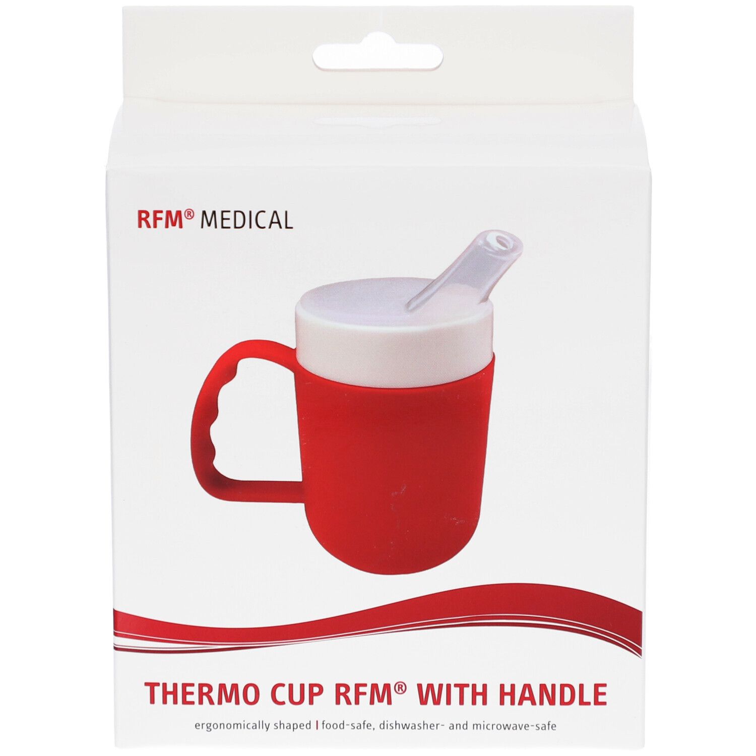RFM® Thermobecher mit Henkel, lebensmittelecht, 140 ml, rot