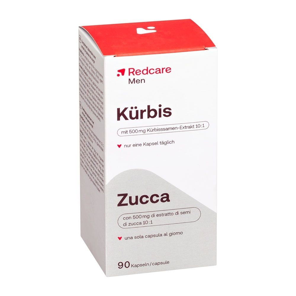 Redcare Men Kürbis Kapseln, 90 Stück. Enthält Kürbissamen-Extrakt.