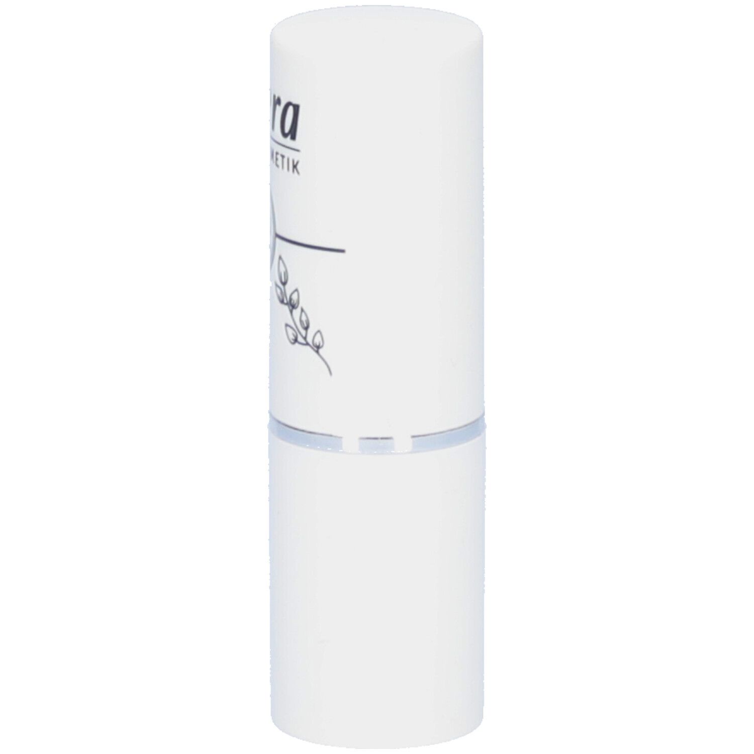 Weißer Lippenstift-Hülse. Marke: lavera. Aufdruck: BIO organic. Produktbezeichnung nicht sichtbar.