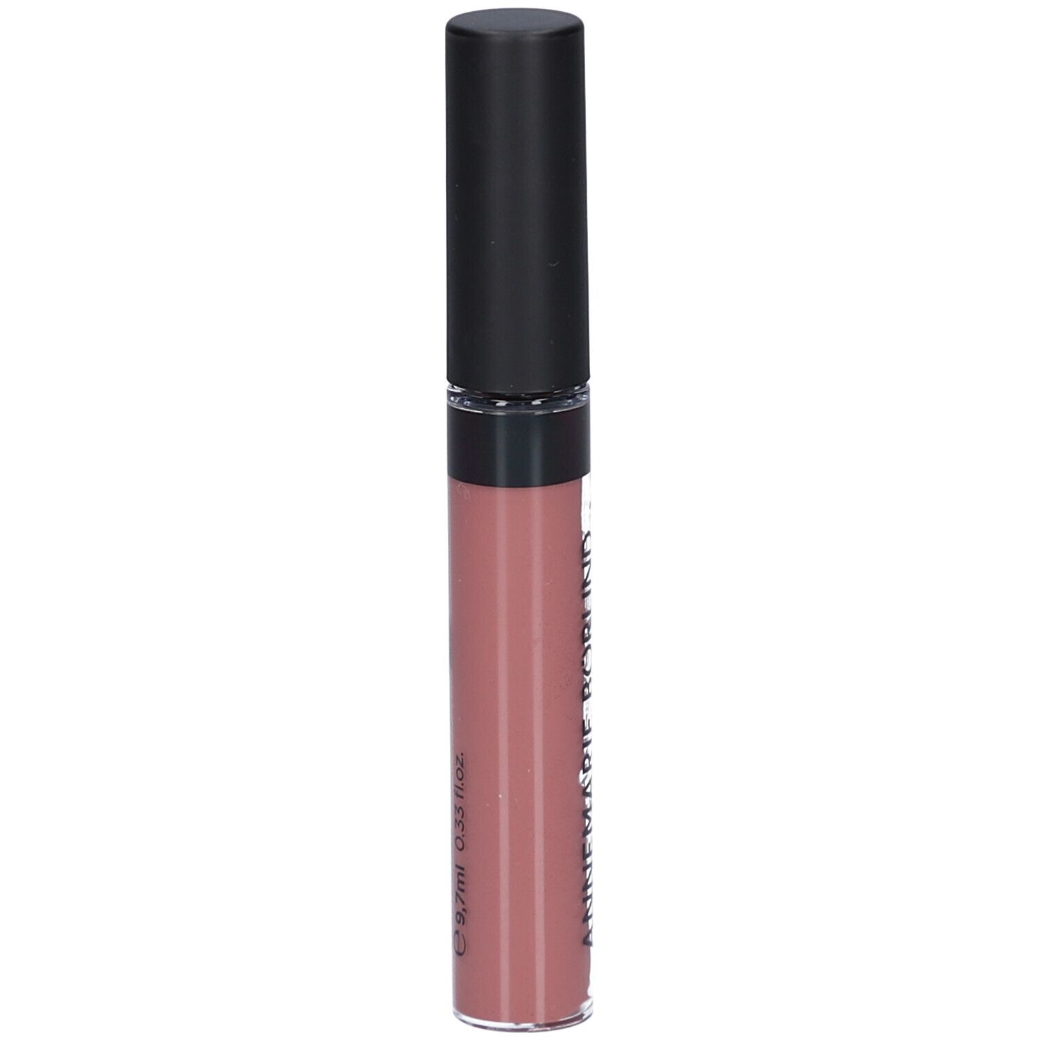 Lipgloss mit schwarzem Deckel. Farbe: Nude. Aufschrift: ANNEMARIE BÖRLIND. Volumen-Lipgloss.