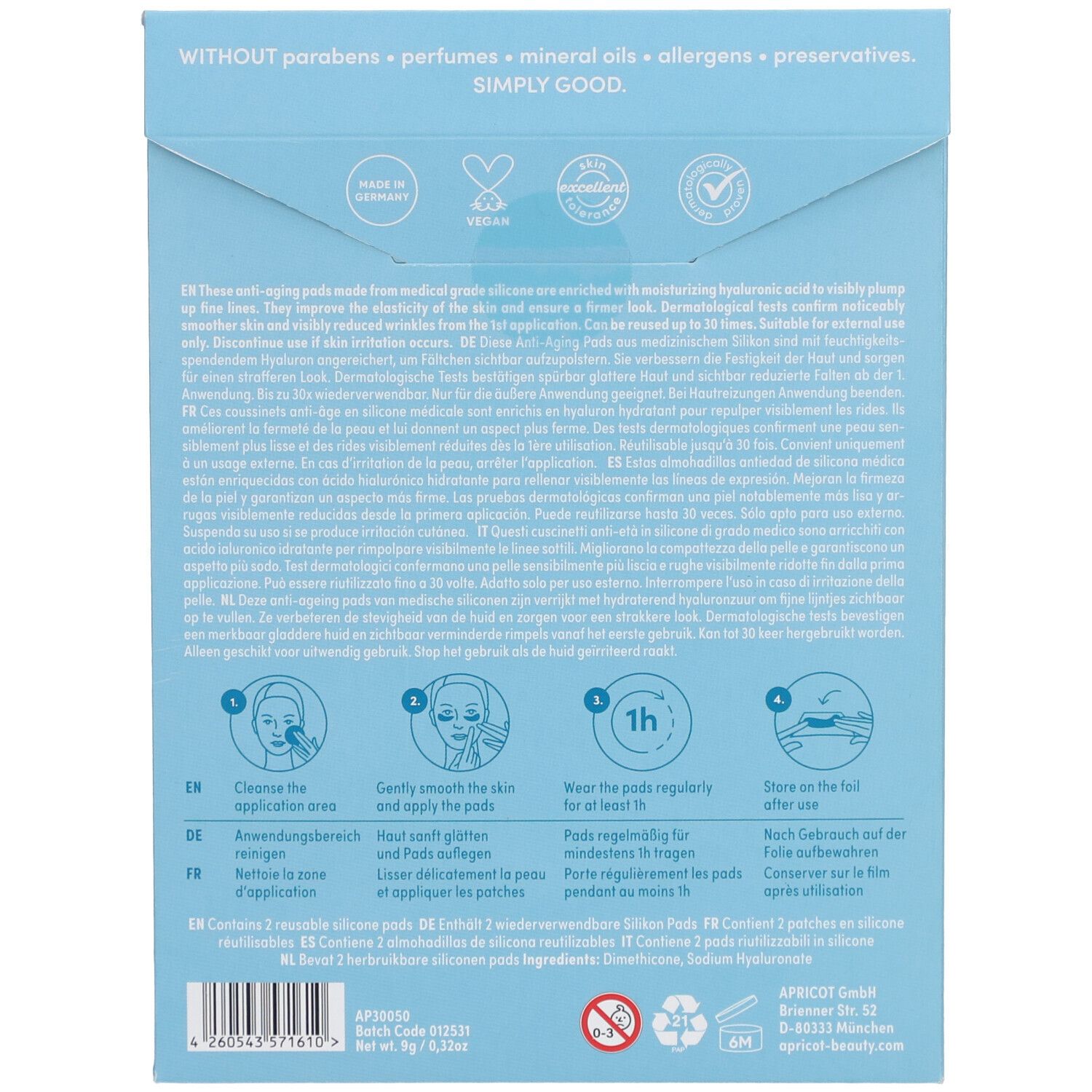 APRICOT Anti-Aging Augenpads mit Hyaluron