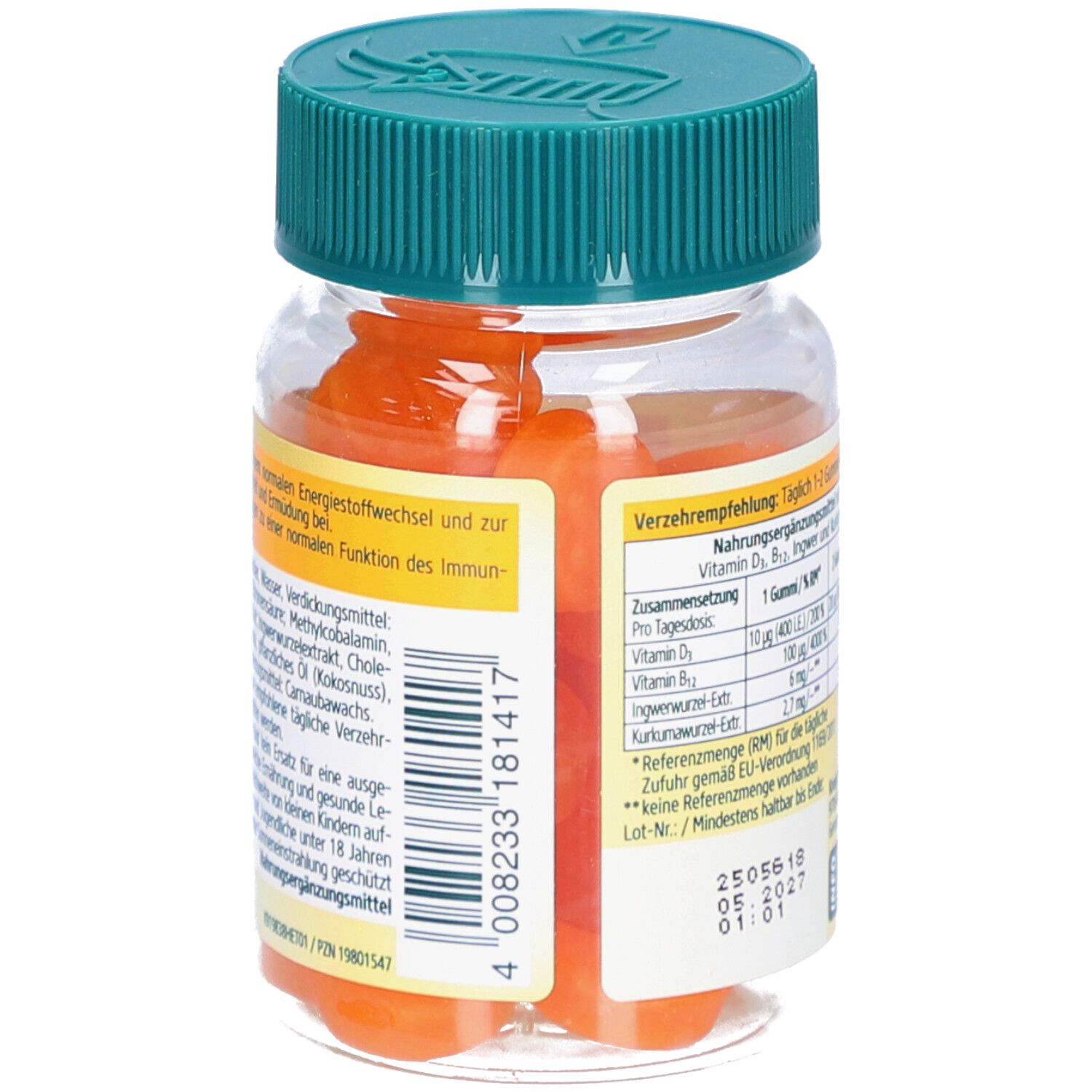 Rückseite der Dose mit Informationen. Grüner Deckel. Aufschrift: Kneipp. Nährwertangaben. Mindesthaltbarkeit.