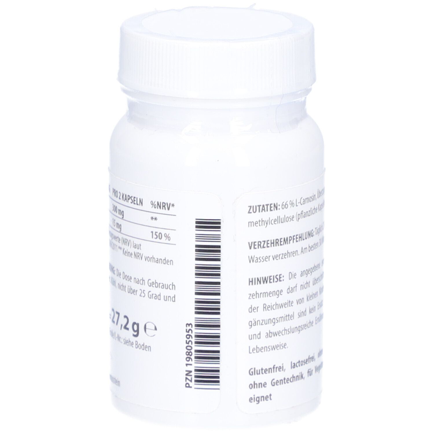 VitaWorld Zink L-Carnosin Kapseln mit 300 mg L-Carnosin