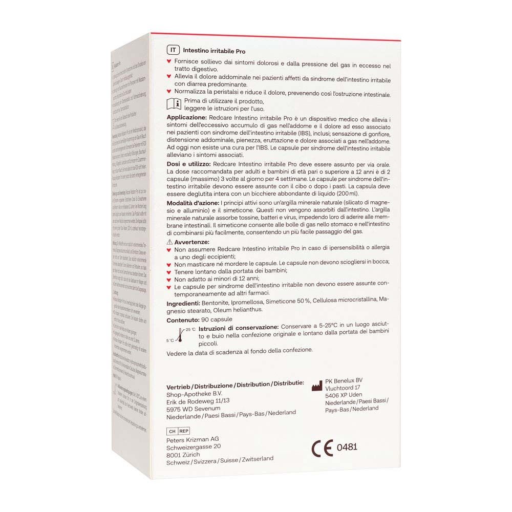 Rückseite der Produktverpackung. Text in Italienisch, Informationen zu Anwendung, Inhaltsstoffen und Warnhinweisen.