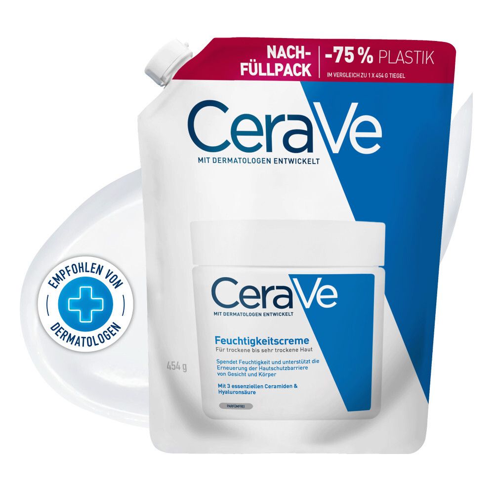 CeraVe Feuchtigkeitscreme Nachfüllpack. Beutel und Tiegel. Empfohlen von Dermatologen. Enthält 454g.