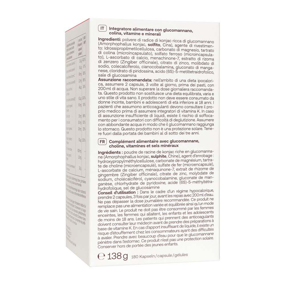 Rückseite der Schachtel mit Inhaltsstoffen und Verzehrempfehlung für 'Sonnenkomplex'.