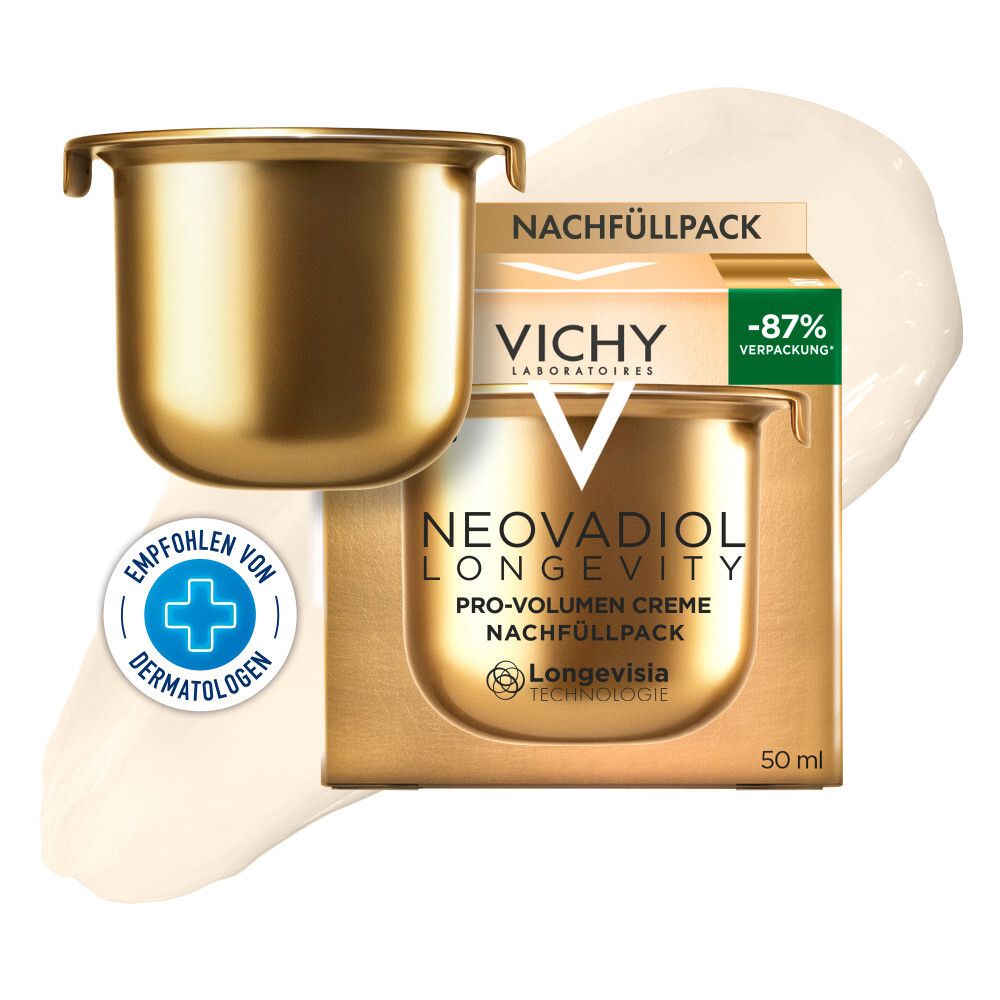 Goldfarbener Tiegel mit Creme auf hellem Hintergrund. Empfohlen von Dermatologen.