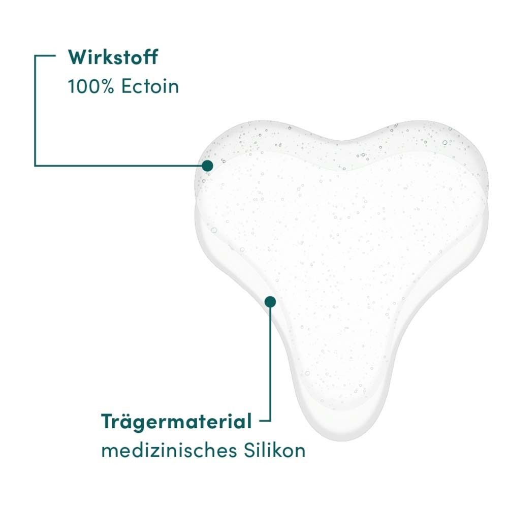 Dekolleté Pad mit Ectoin. Wirkstoff: 100% Ectoin. Trägermaterial: medizinisches Silikon.