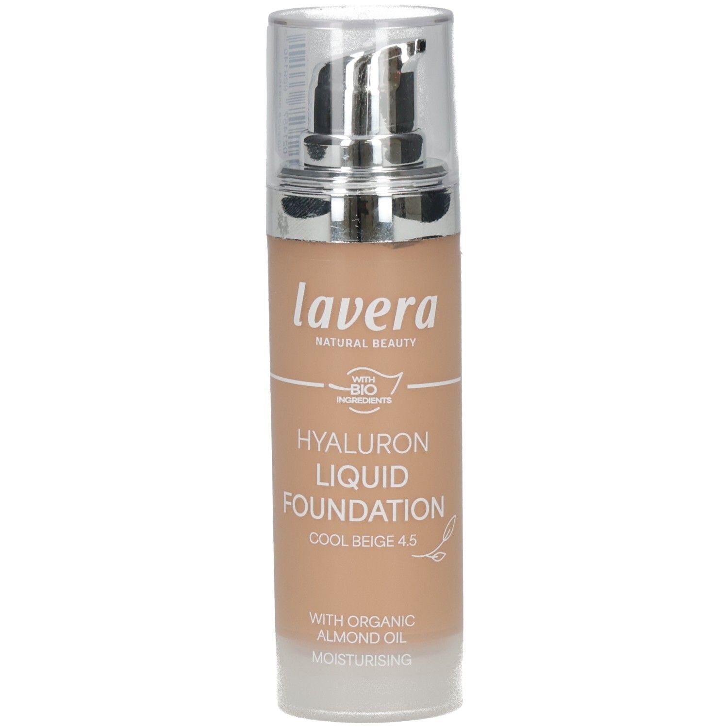 Lavera Hyaluron Liquid Foundation in Cool Beige 4.5 mit Pumpspender.