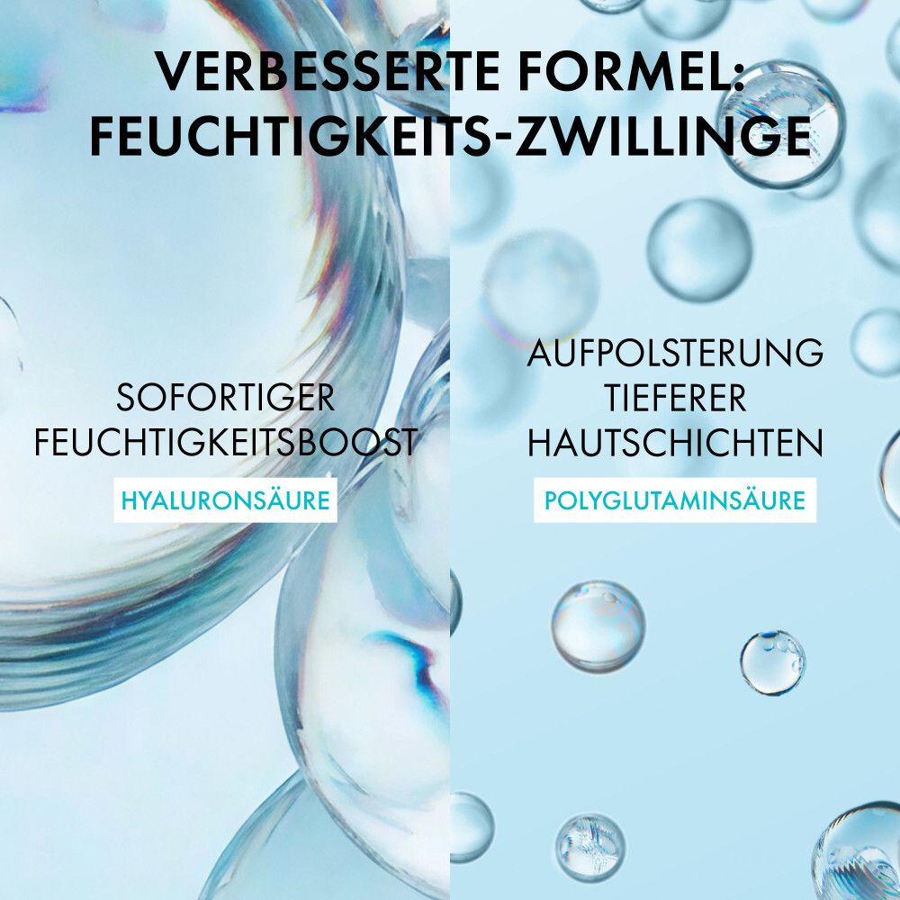 Vichy Mineral 89: Sofortiger Feuchtigkeitsboost durch Hyaluronsäure und aufpolsternde Polygutaminsäure.