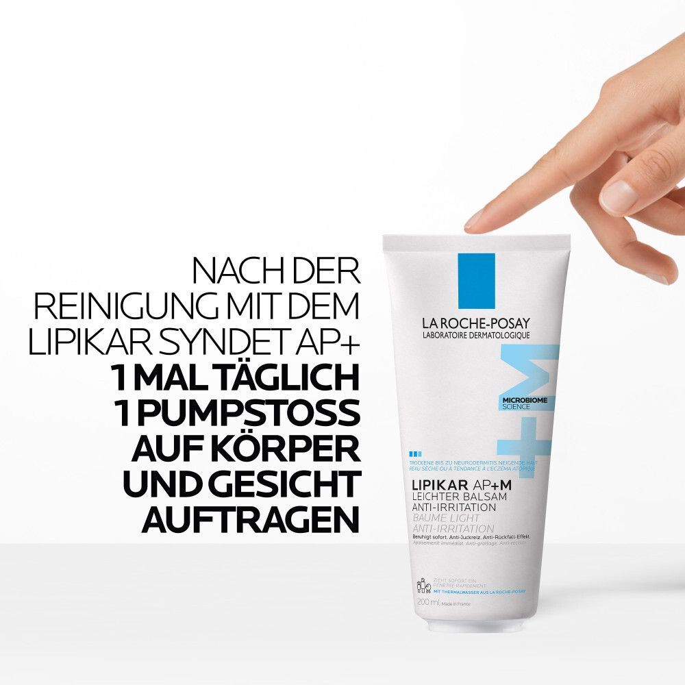 La Roche-Posay Lipikar Leichter Balsam AP+M Tube. Anwendung: 1x täglich auf Körper und Gesicht auftragen.