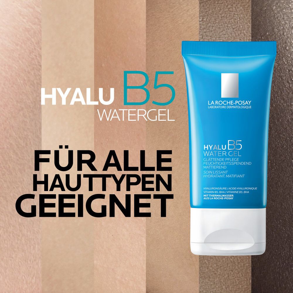 Hyalu B5 Water Gel. Geeignet für alle Hauttypen. Produktabbildung.