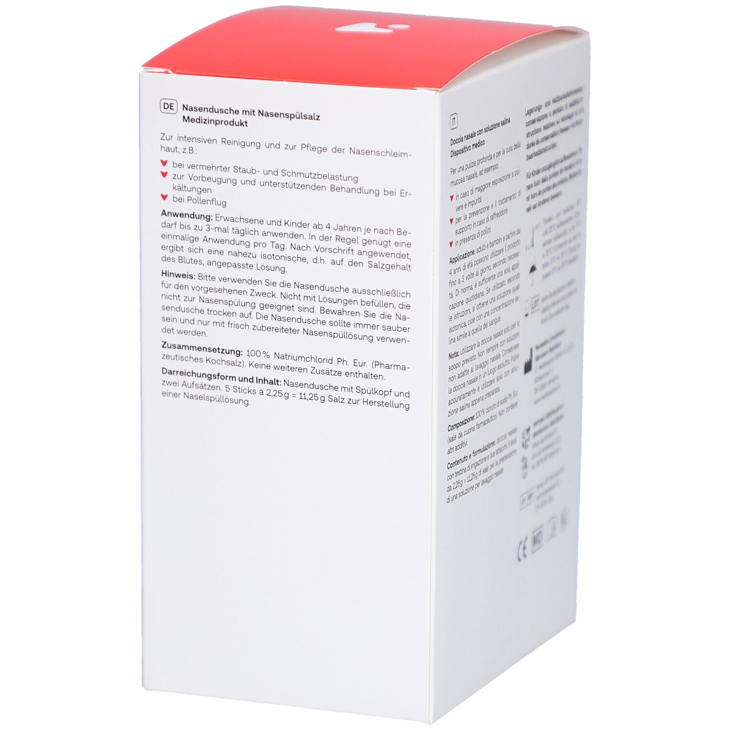 Werbebild mit Produktabbildung. Text: Für eine freie Nase. Ideal gegen Erkältungssymptome und Pollen.