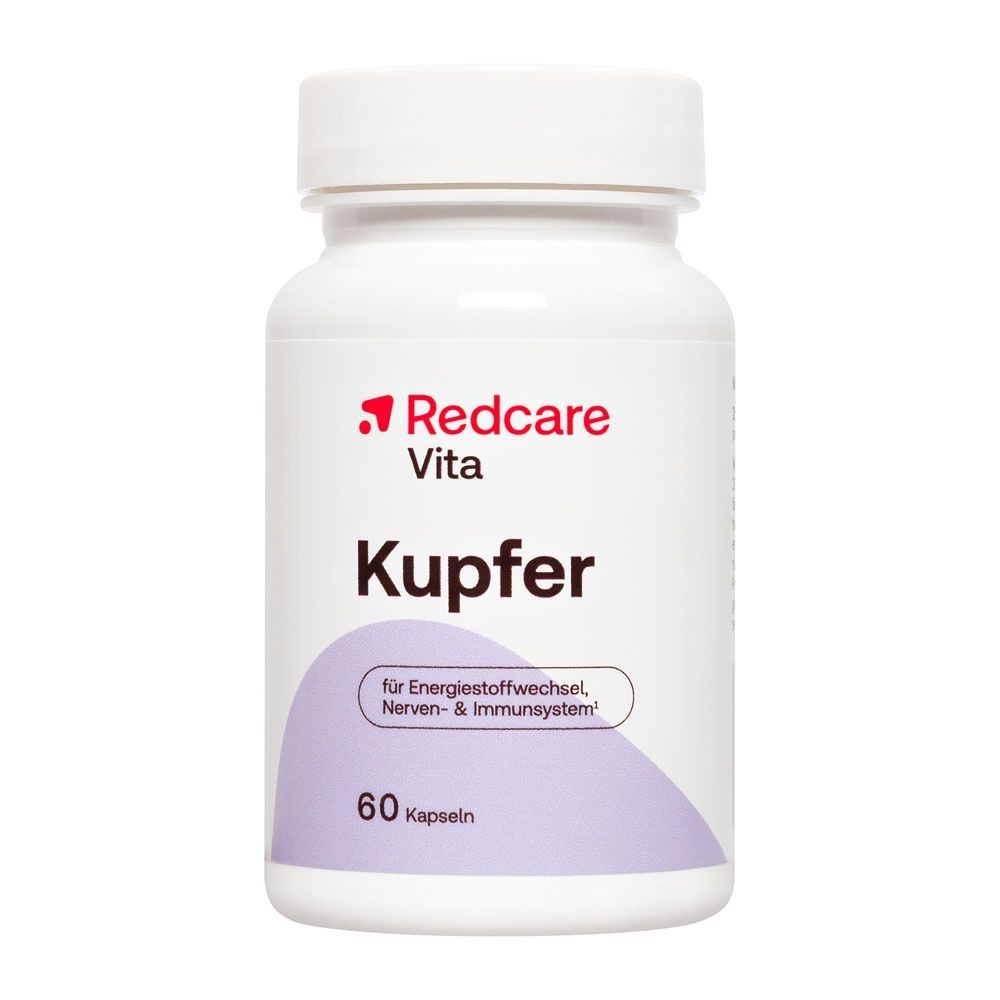 Flasche Redcare Vita Kupfer mit 60 Kapseln.