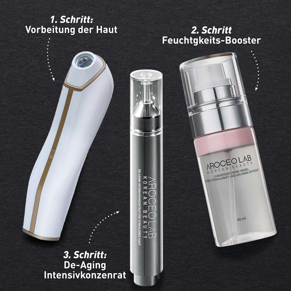 Vorher-Nachher-Vergleich. Frau mit Hautunreinheiten, dann mit glatter Haut.