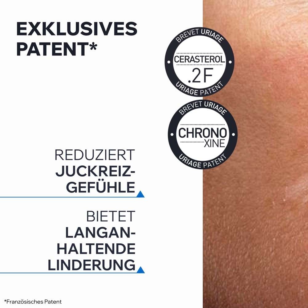 Patent-Symbole. Reduziert Juckreiz-Gefühle. Bietet langanhaltende Linderung.