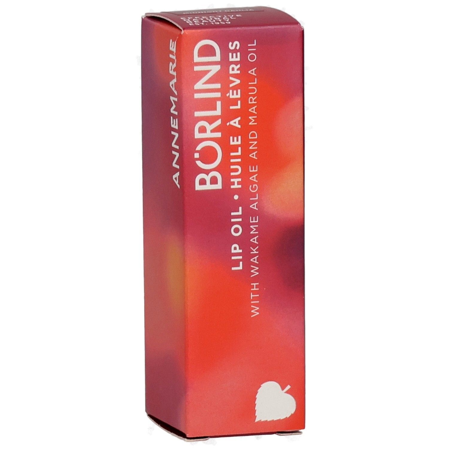 Verpackung ANNEMARIE BÖRLIND Lip Oil mit Wakame Algen und Marula Öl.